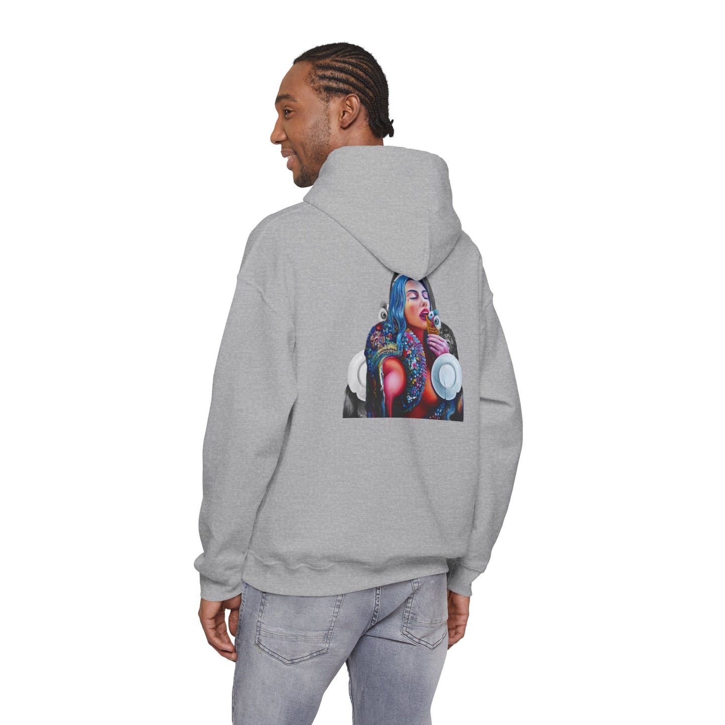 Hoodie — AMRU Artistic Backprint Portrait Pullover