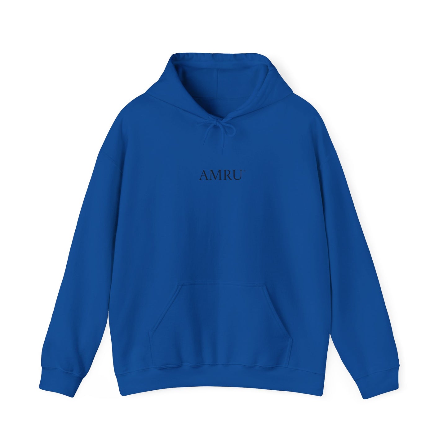 AMRU Minimal Logo Hoodie — Rose Skull Mirror Back Graphic Hoodie