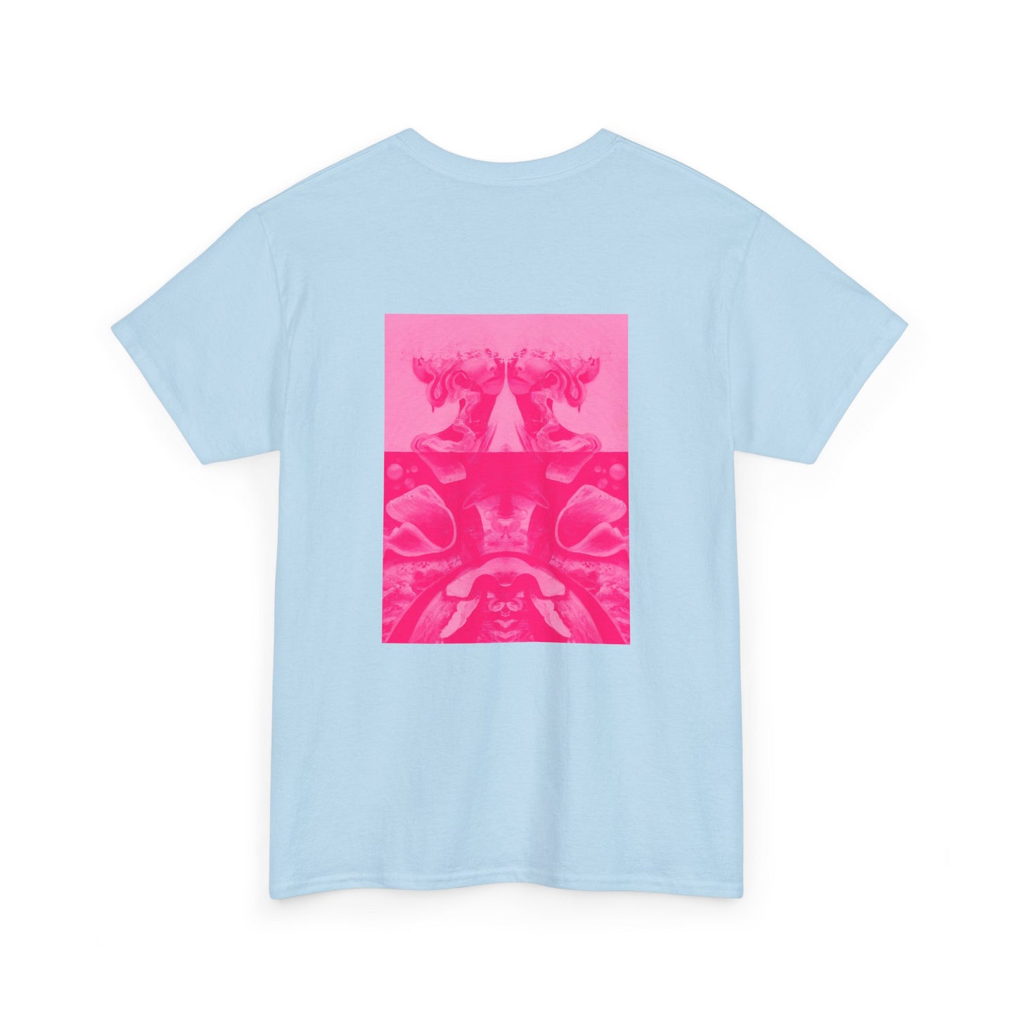 Graphic Tee — Hot Pink Abstract Mirror Design