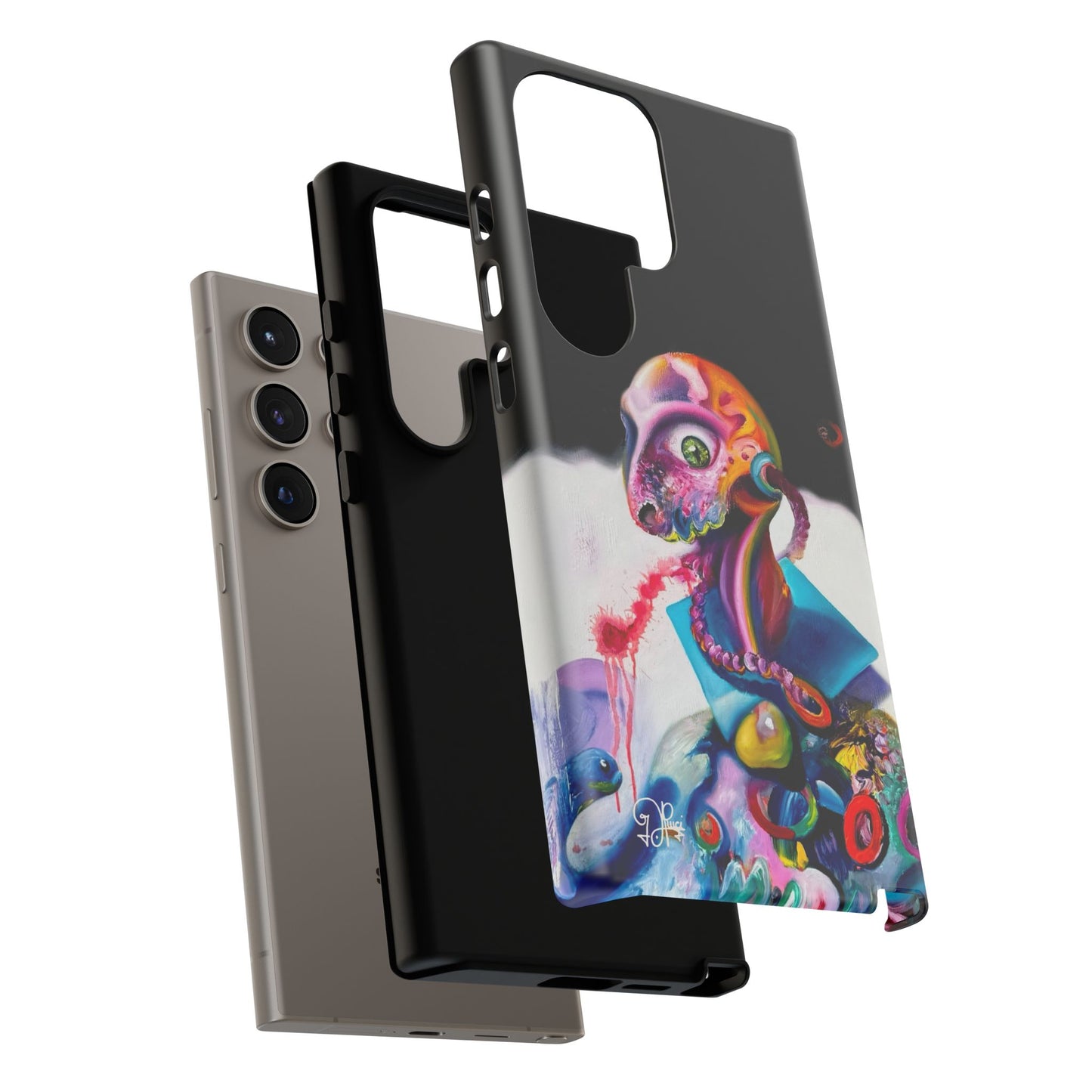 Phone Case - Vivid Blues and Multi-Eyed Vision Artwork Design