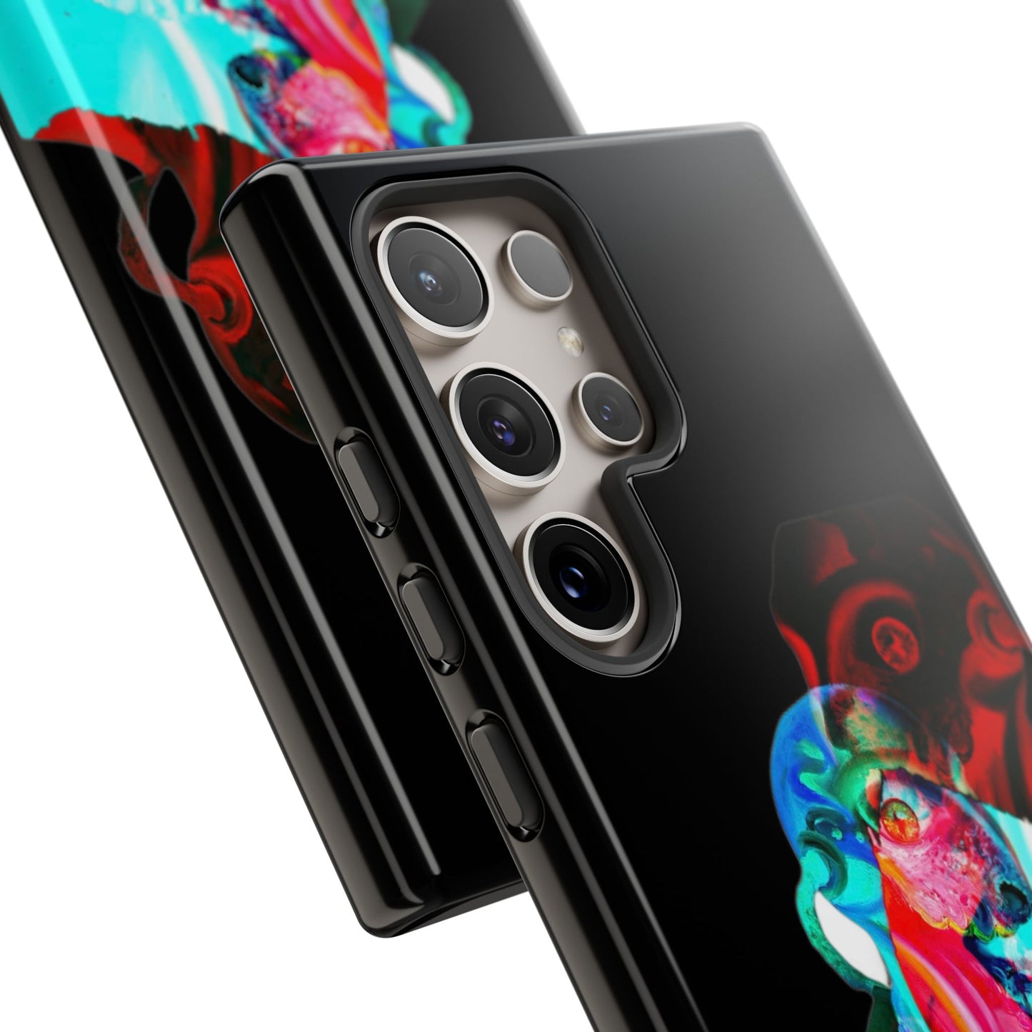 Protective Phone Case — Trippy Neon Abstract Skull Design