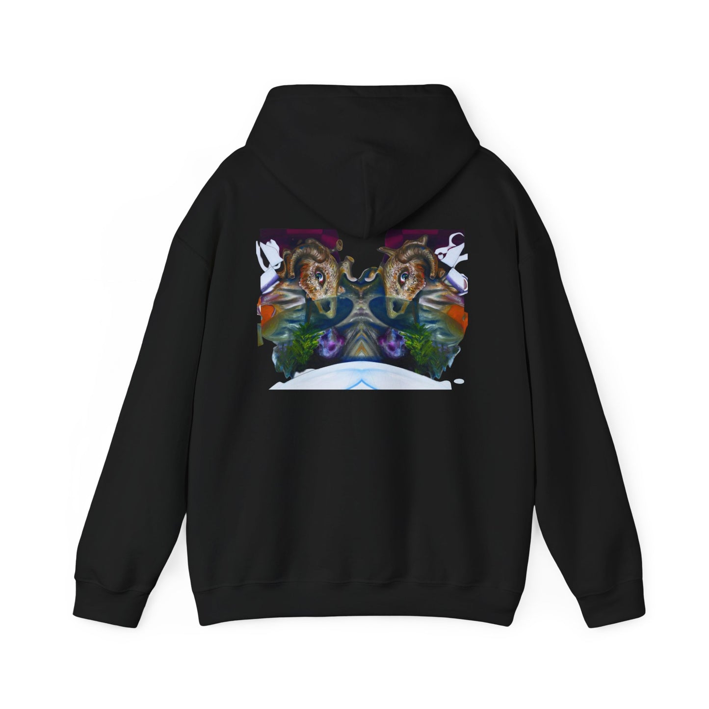 AMRU Mirror Wolves Hoodie — Symmetrical Wildlife Art Pullover