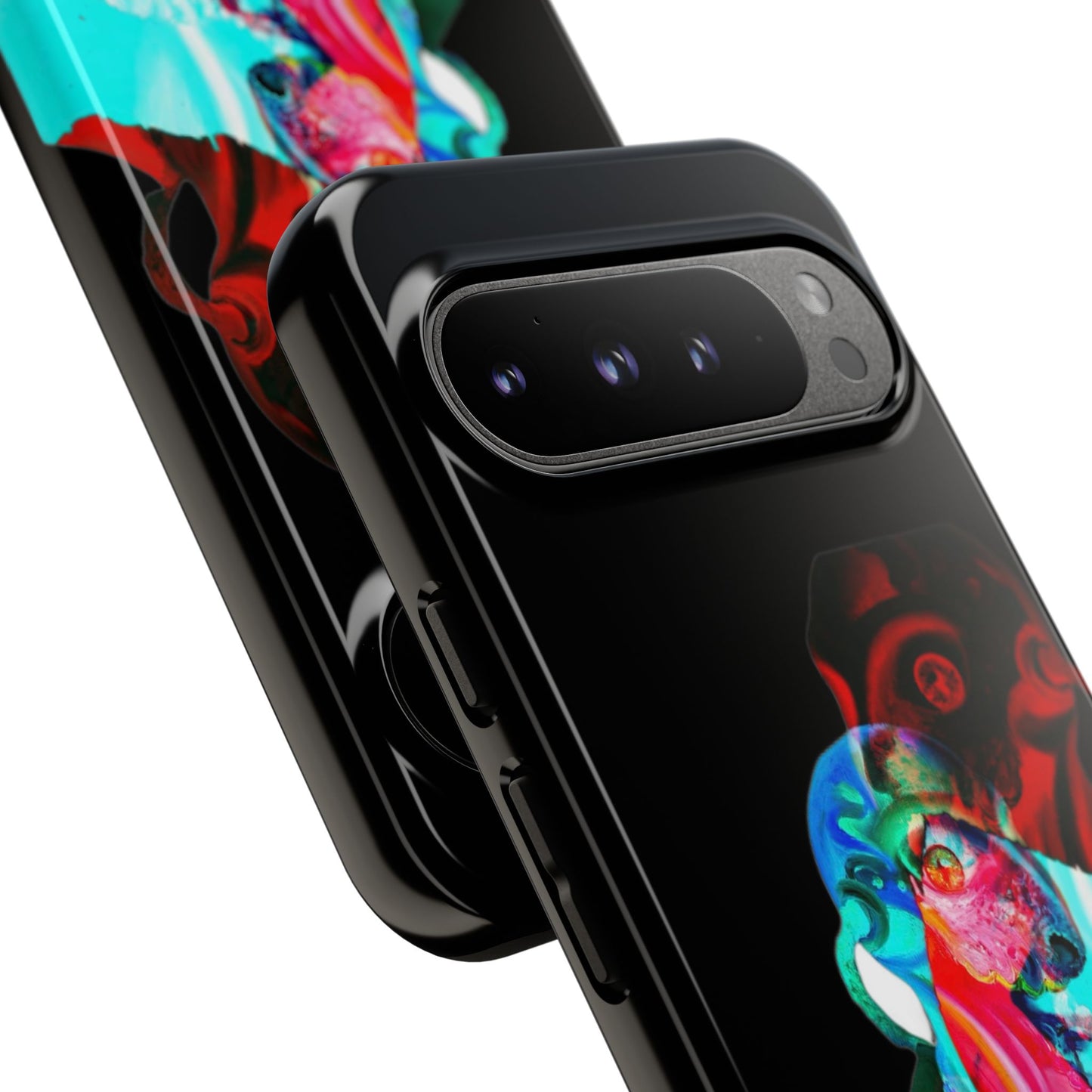 Protective Phone Case — Trippy Neon Abstract Skull Design