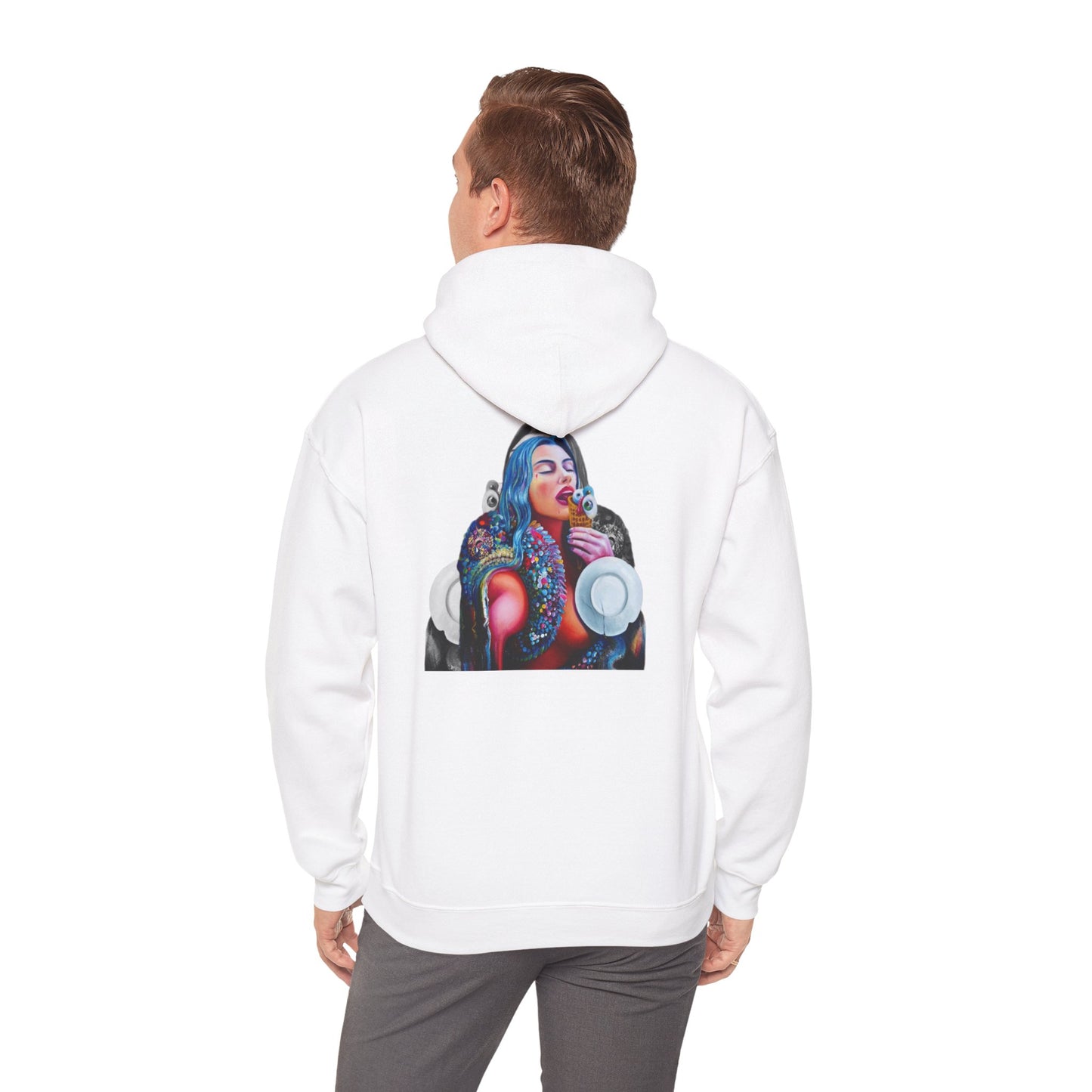 Hoodie — AMRU Artistic Backprint Portrait Pullover