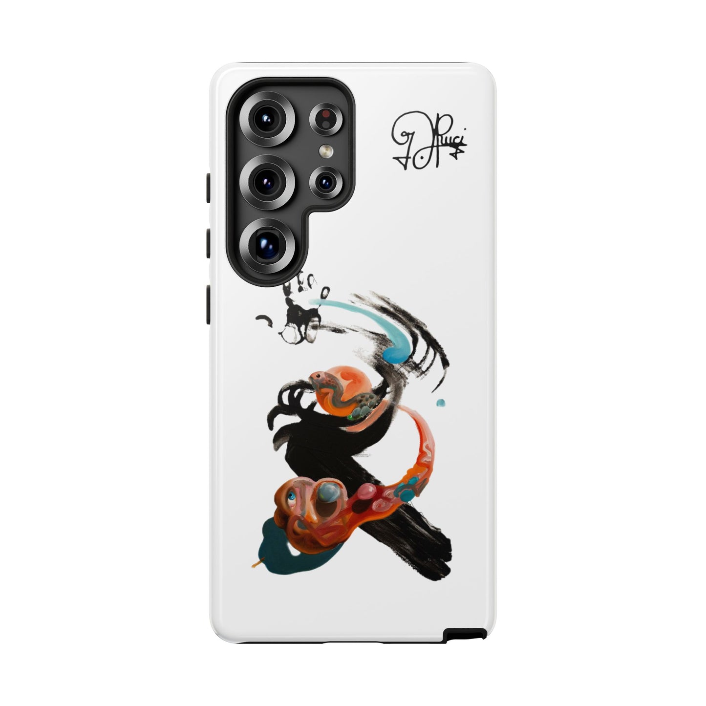 Artistic Abstract Phone Case — Colorful Ink Brushstroke Design