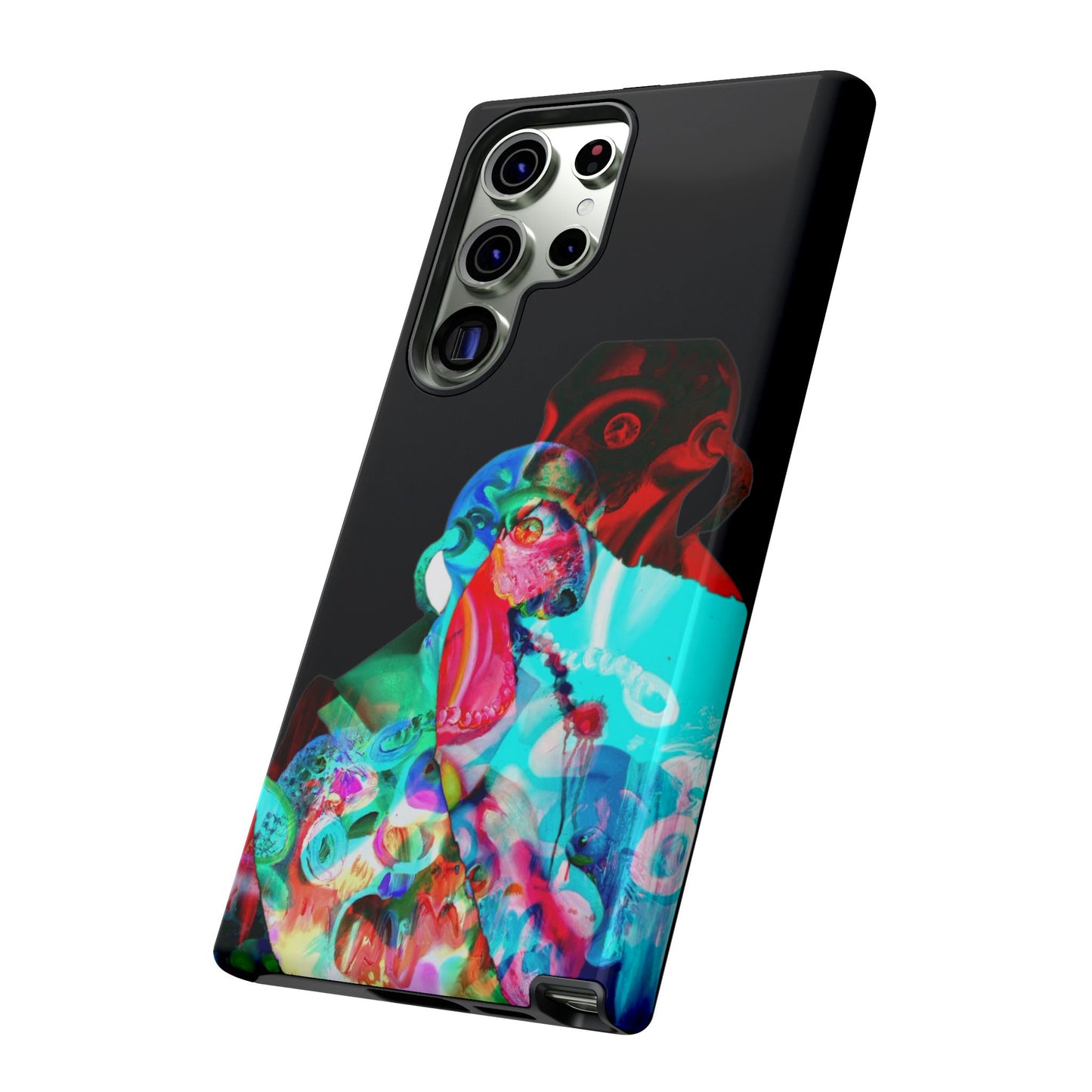 Protective Phone Case — Trippy Neon Abstract Skull Design