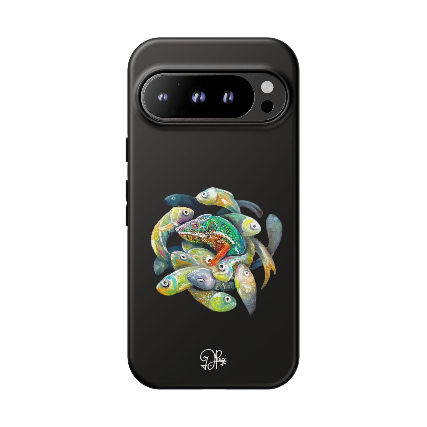 Koi Circle Tough Phone Case — Colorful Fish Art Protective iPhone Cover