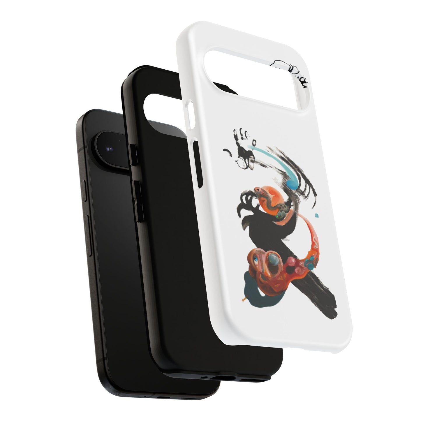 Artistic Abstract Phone Case — Colorful Ink Brushstroke Design