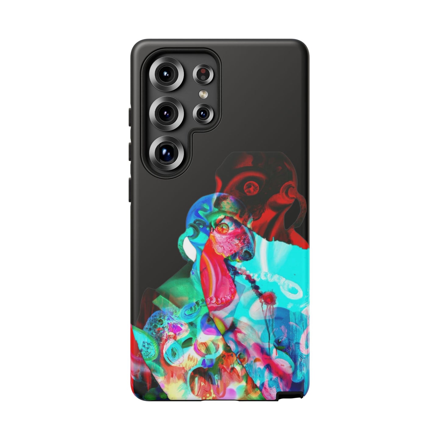 Protective Phone Case — Trippy Neon Abstract Skull Design