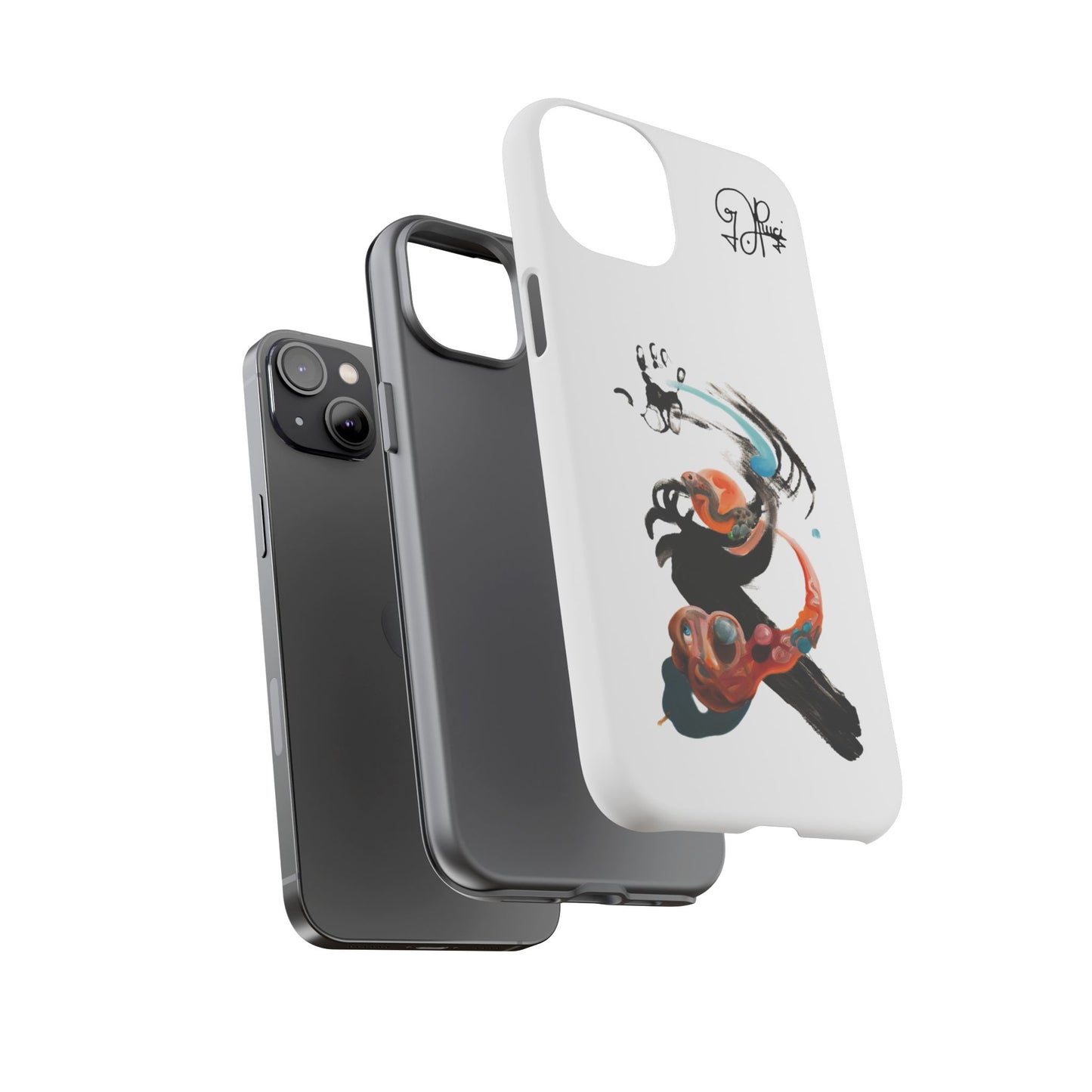 Artistic Abstract Phone Case — Colorful Ink Brushstroke Design