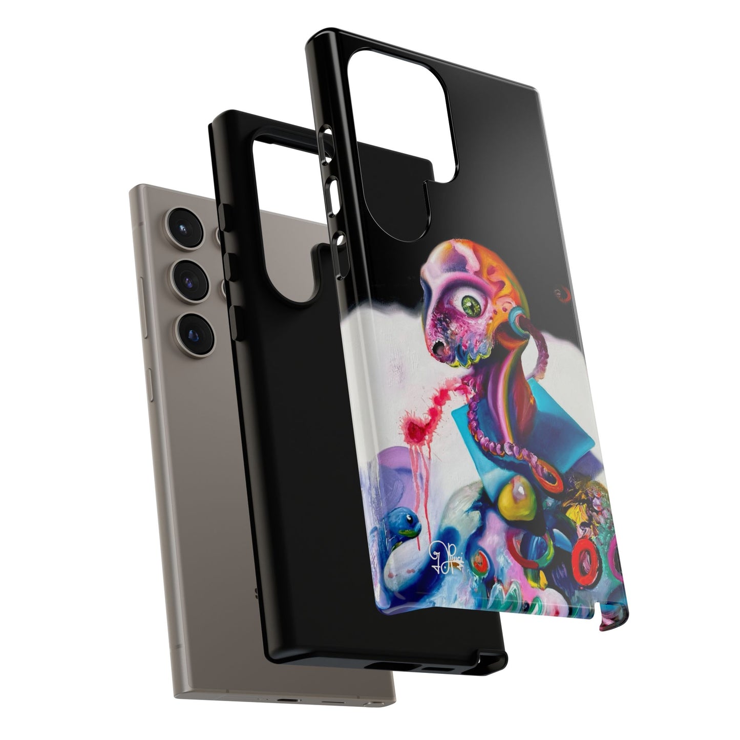 Phone Case - Vivid Blues and Multi-Eyed Vision Artwork Design