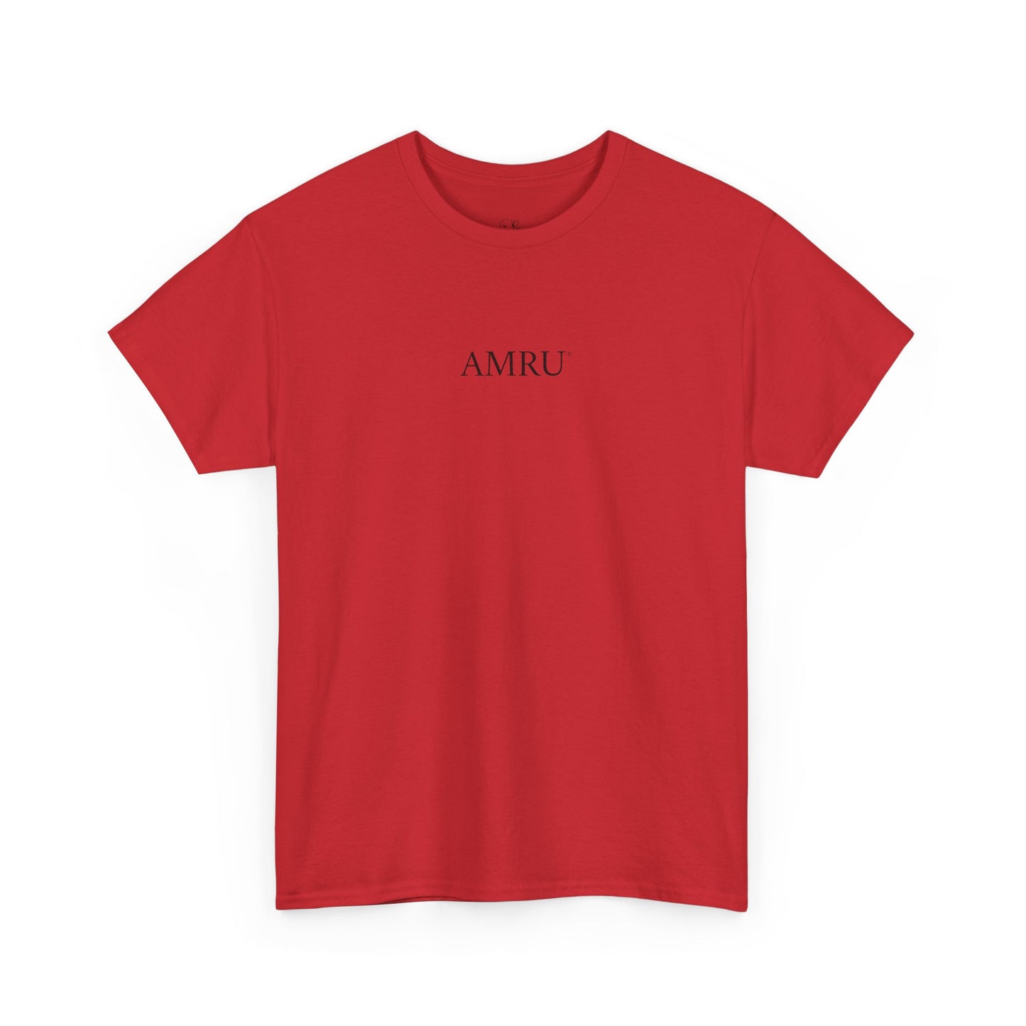 AMRU Minimalist Tee — Abstract Brushstroke Back Graphic