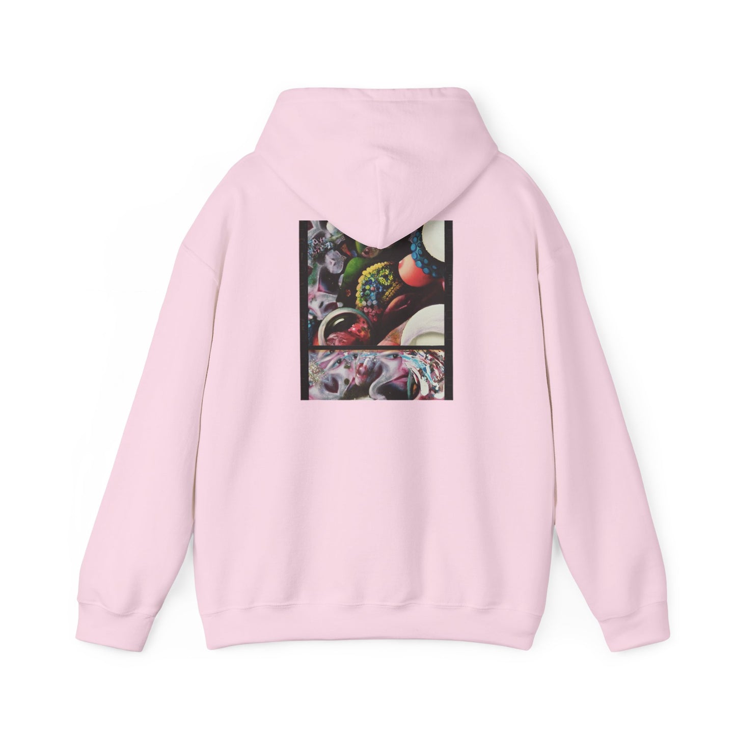AMRU Graphic Hoodie — Abstract Cosmic Paint Pour Art Back Print