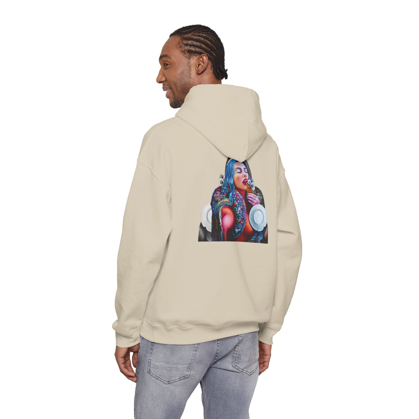 Hoodie — AMRU Artistic Backprint Portrait Pullover