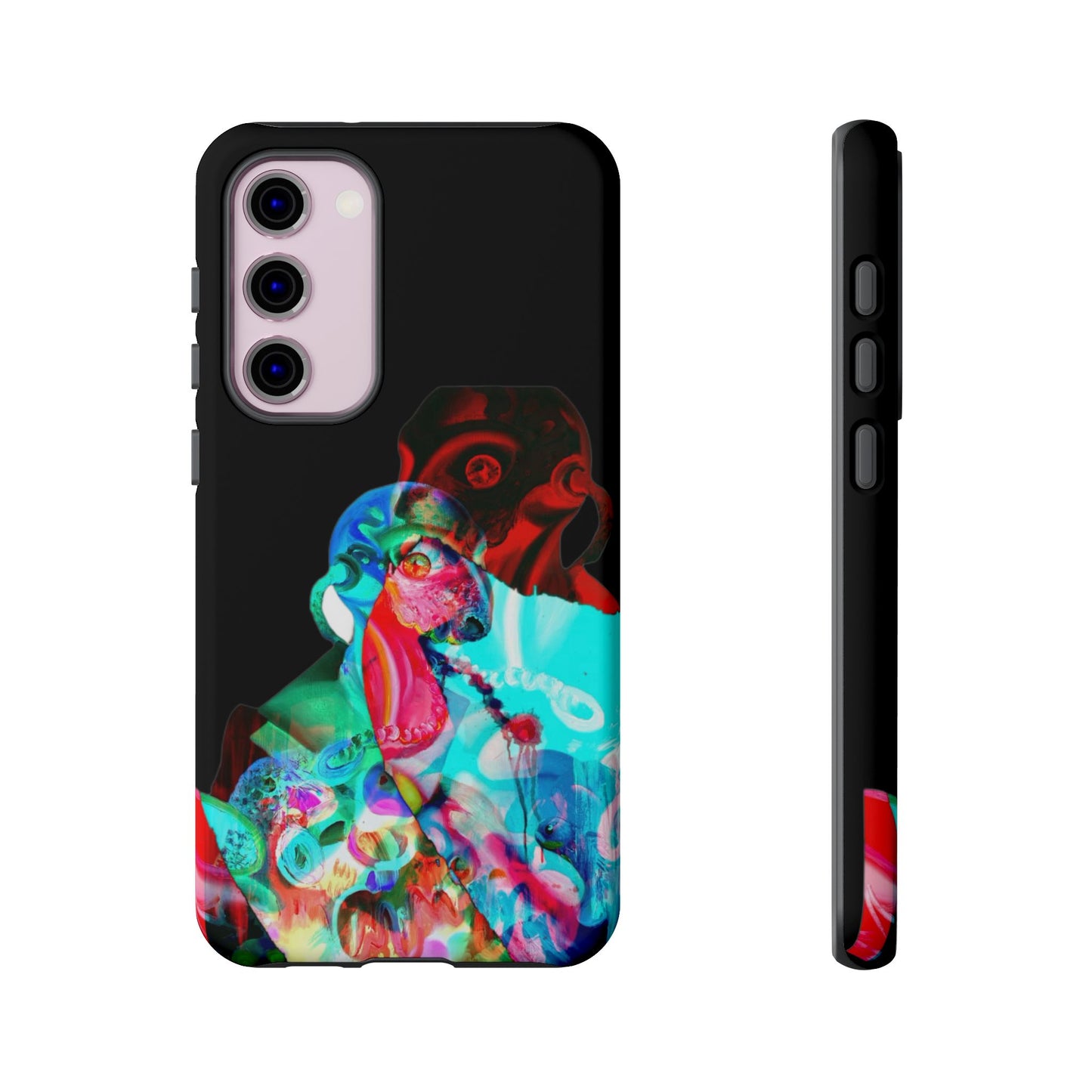 Protective Phone Case — Trippy Neon Abstract Skull Design