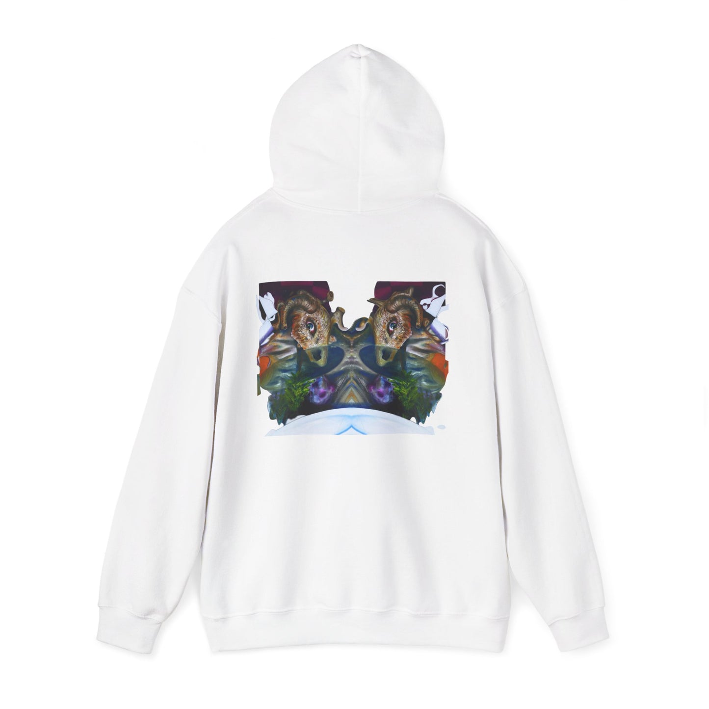 AMRU Mirror Wolves Hoodie — Symmetrical Wildlife Art Pullover