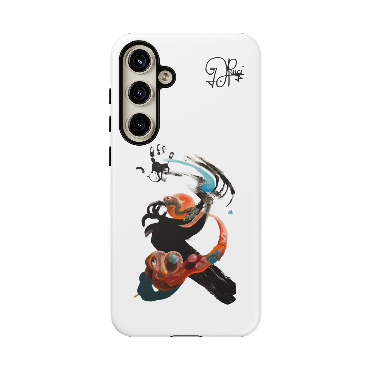 Artistic Abstract Phone Case — Colorful Ink Brushstroke Design