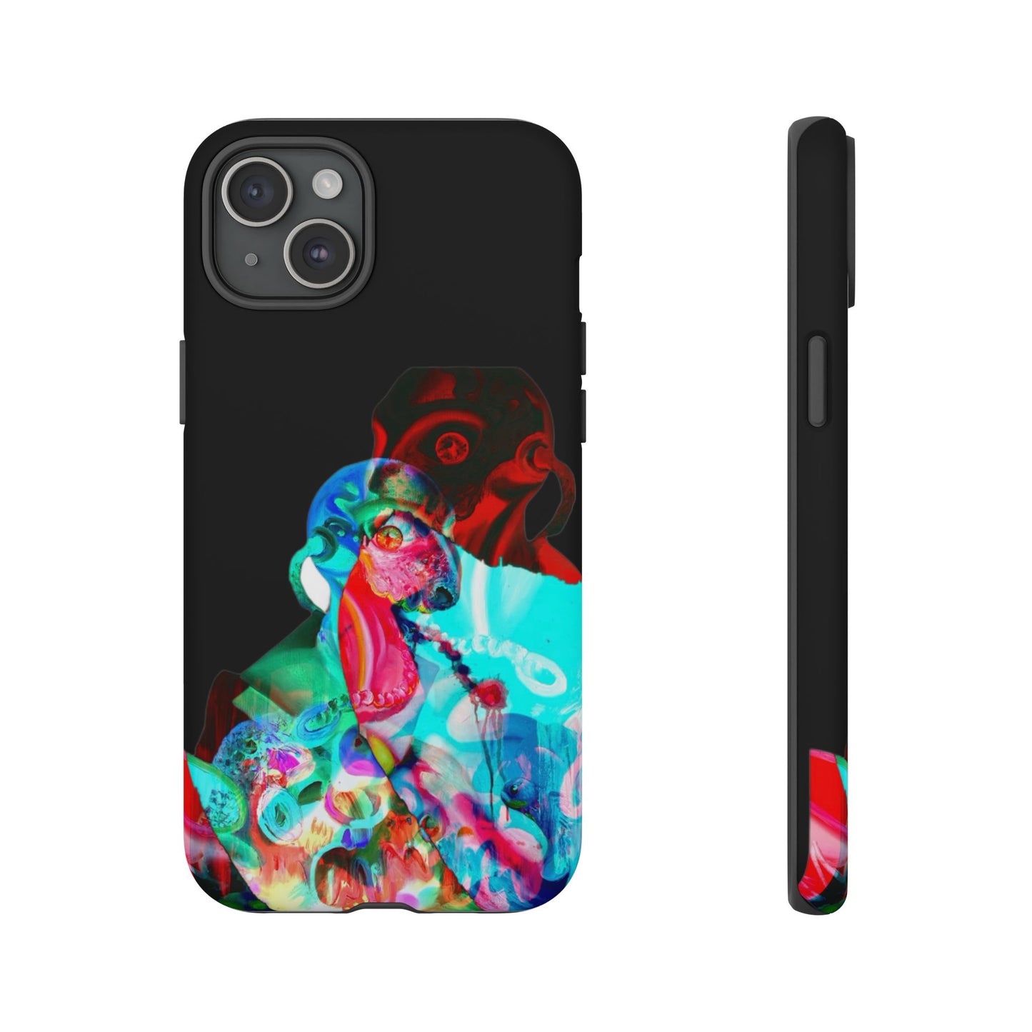 Protective Phone Case — Trippy Neon Abstract Skull Design