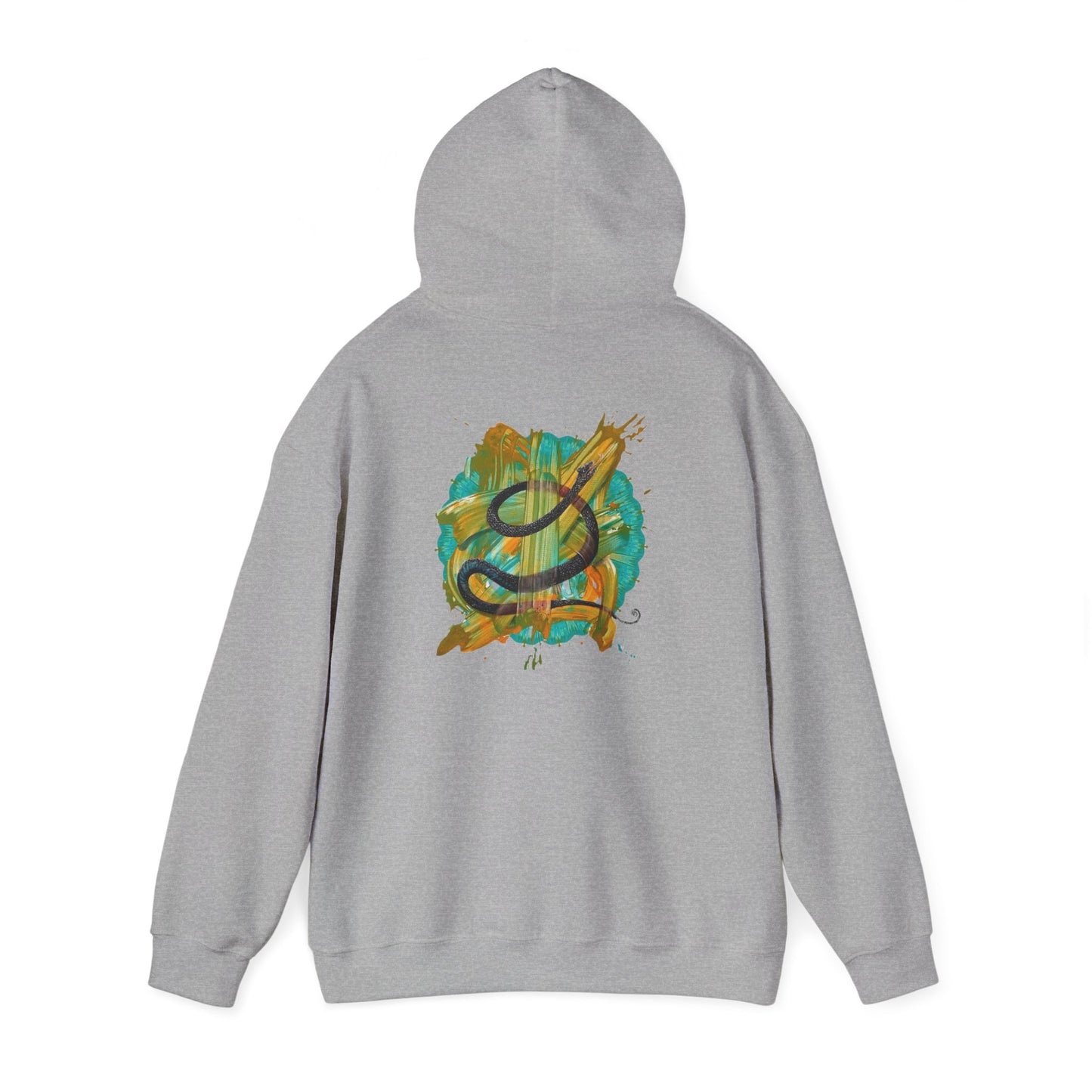 AMRU Artistic Snake Hoodie — Watercolor Serpent Graphic Pullover