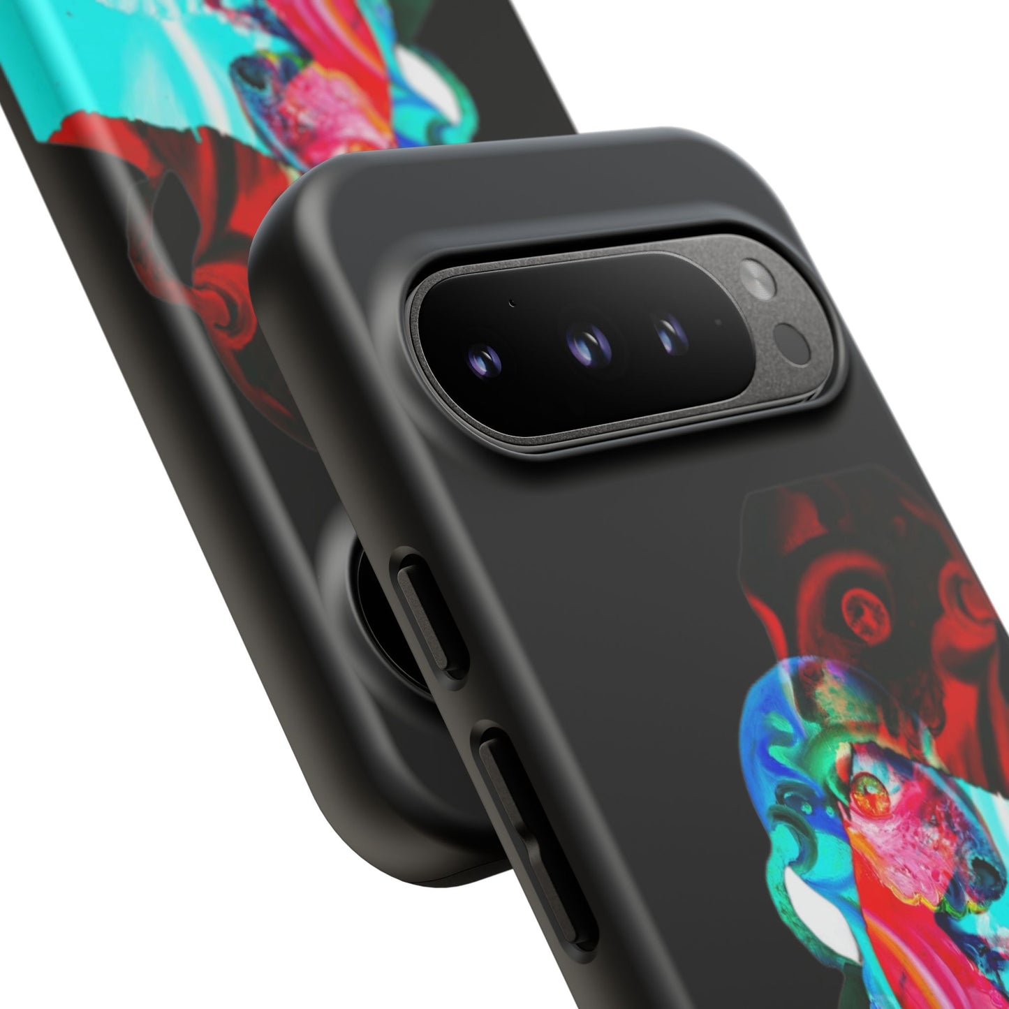 Protective Phone Case — Trippy Neon Abstract Skull Design
