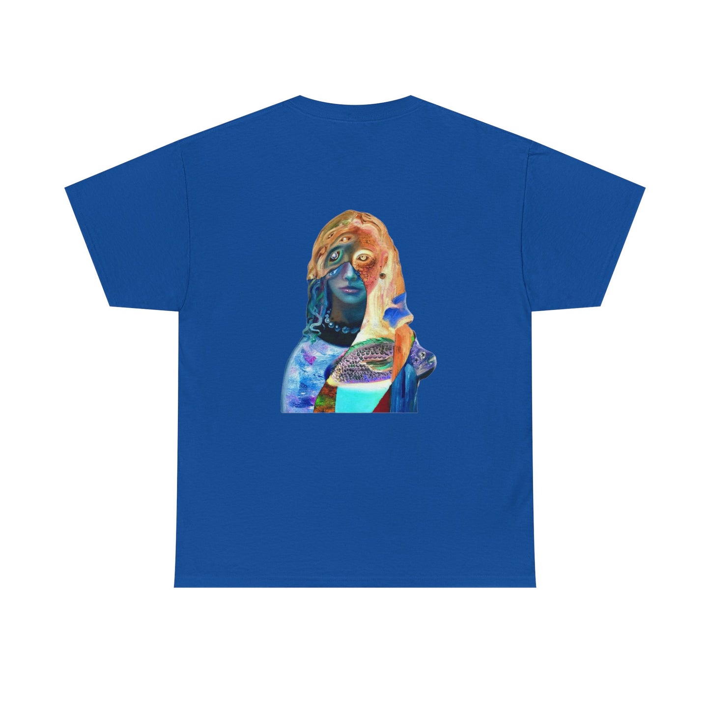 Graphic Tee — Surreal Cosmic Portrait Back Print