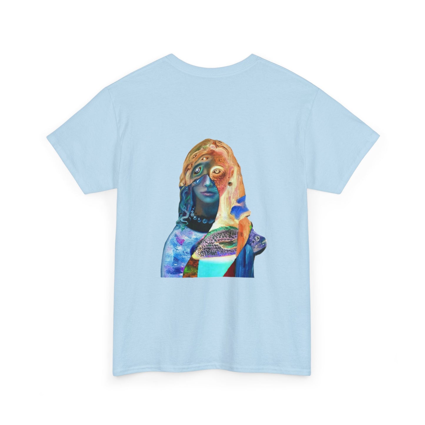 Graphic Tee — Surreal Cosmic Portrait Back Print