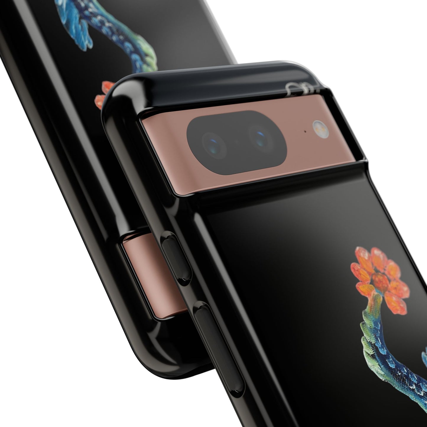 Koi Eye Tough Phone Case — Colorful Surreal Fish Design on Black