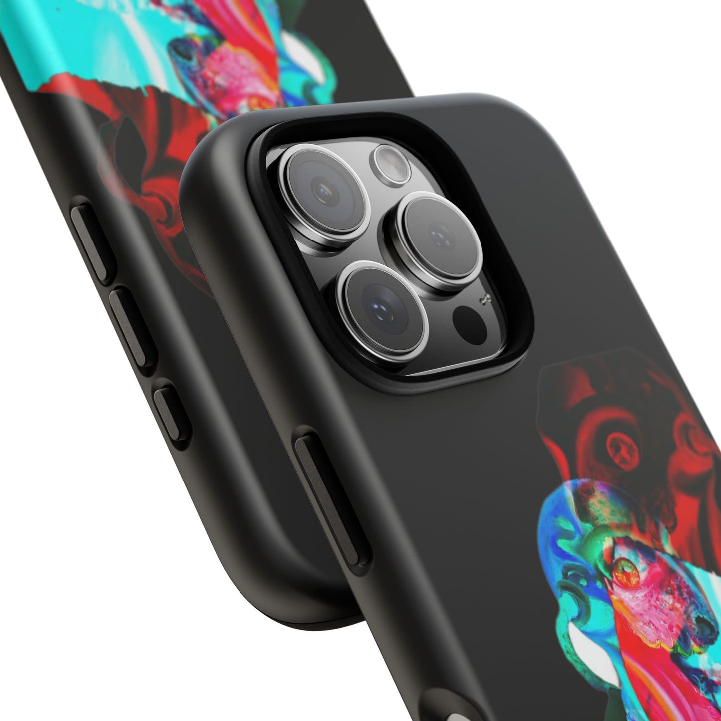 Protective Phone Case — Trippy Neon Abstract Skull Design