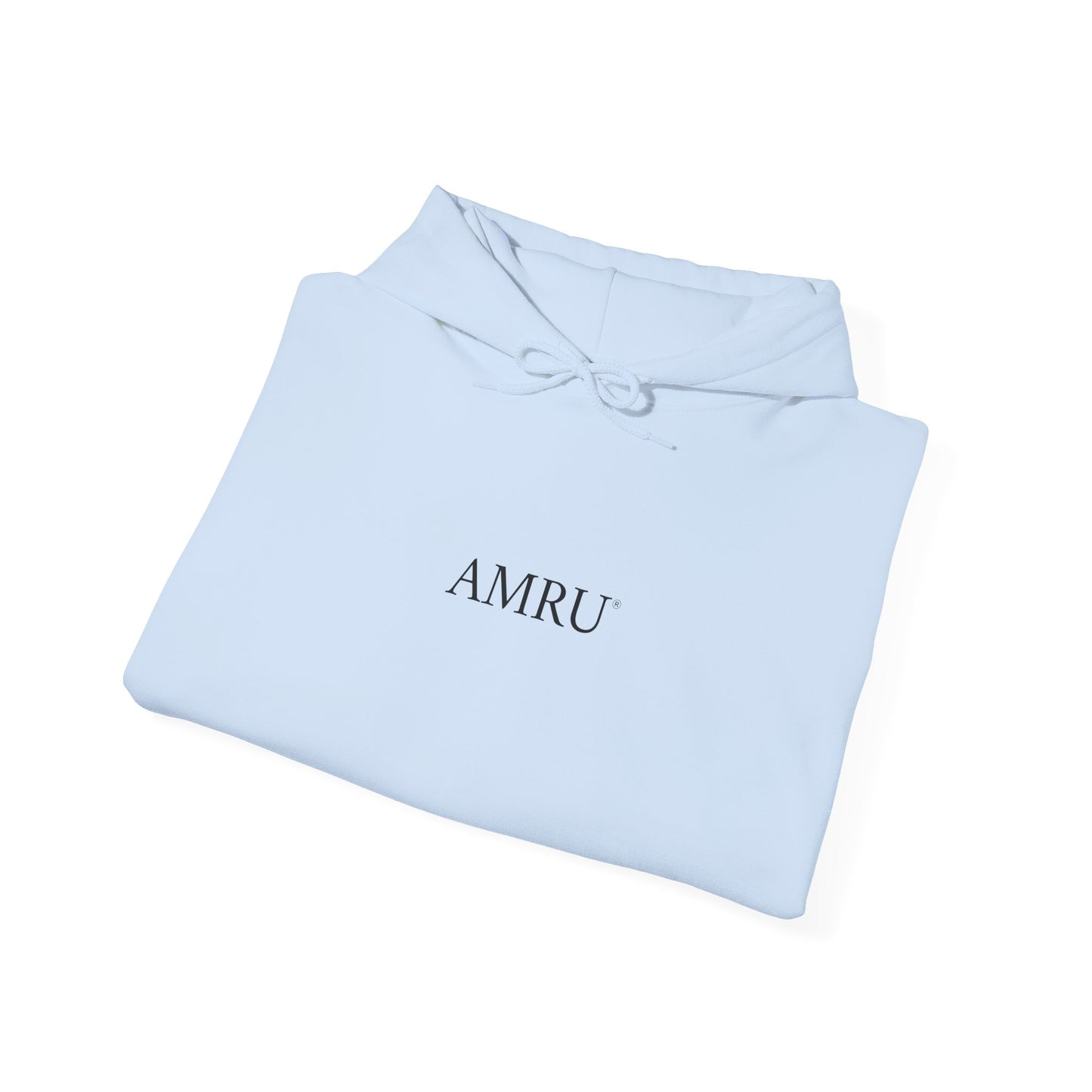 AMRU Minimal Logo Hoodie with Colorful Symmetry Back Art