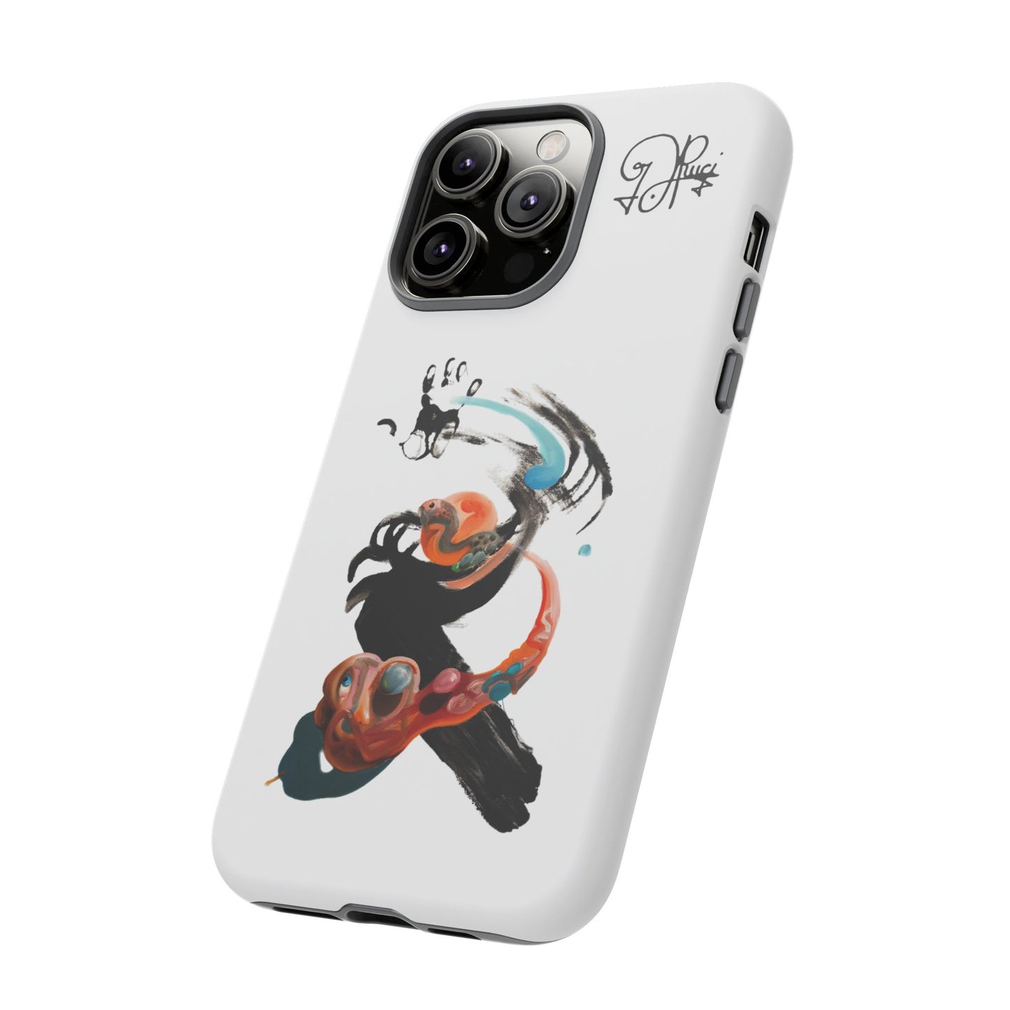 Artistic Abstract Phone Case — Colorful Ink Brushstroke Design