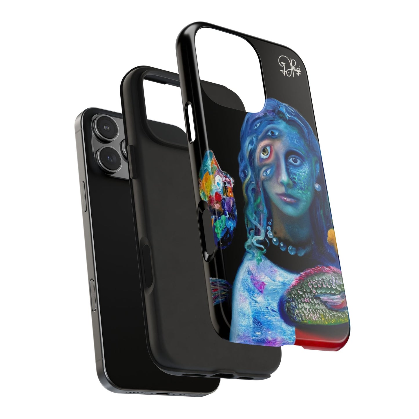 Phone Case - Vivid Blues Metamorphic Textures Multi-Eyed Vision Artist Design