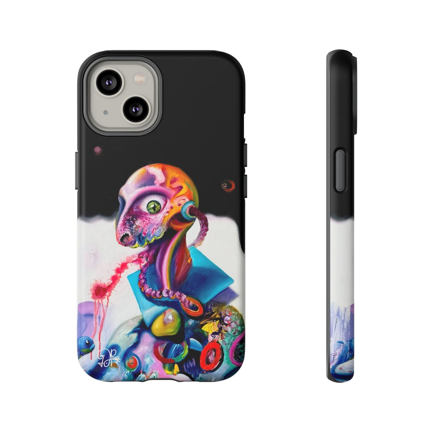 Phone Case - Vivid Blues and Multi-Eyed Vision Artwork Design