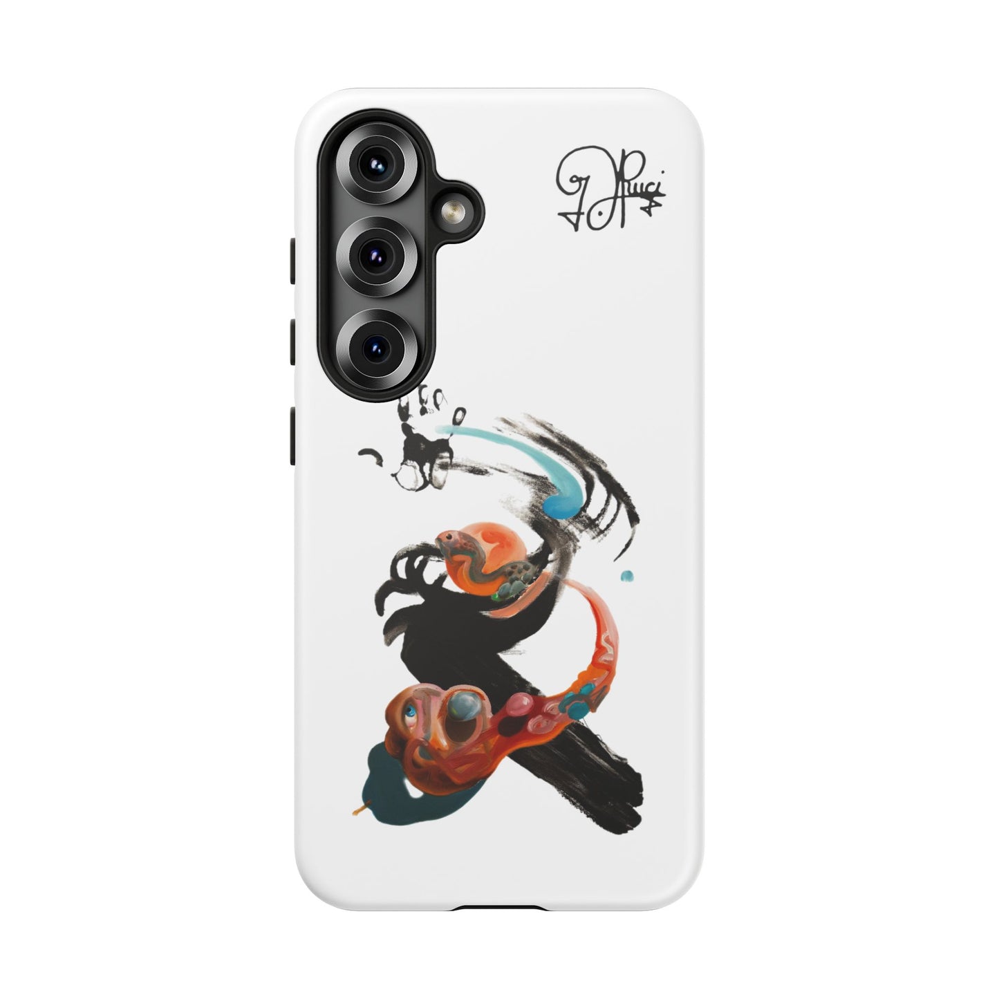 Artistic Abstract Phone Case — Colorful Ink Brushstroke Design