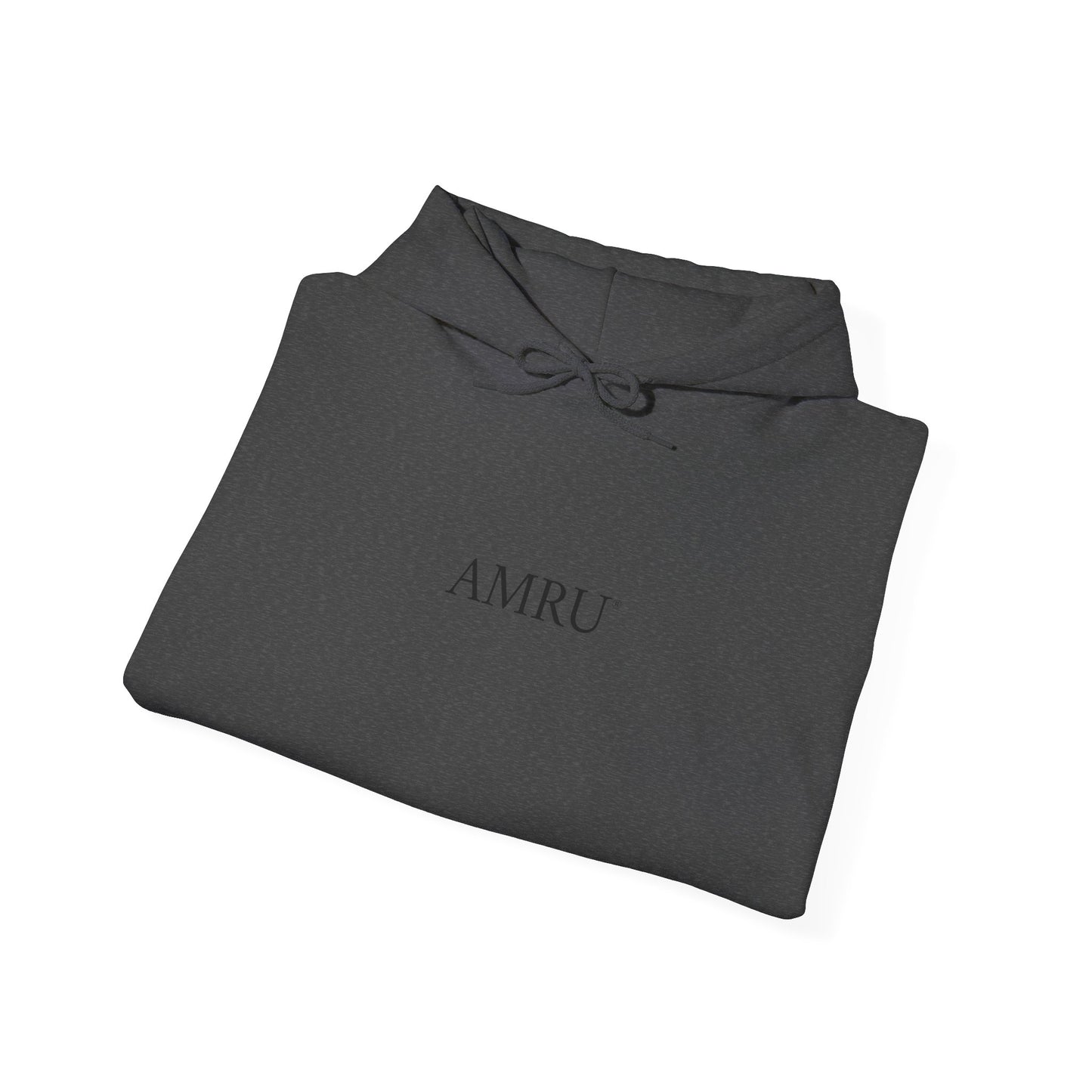 AMRU Minimal Logo Hoodie with Colorful Symmetry Back Art