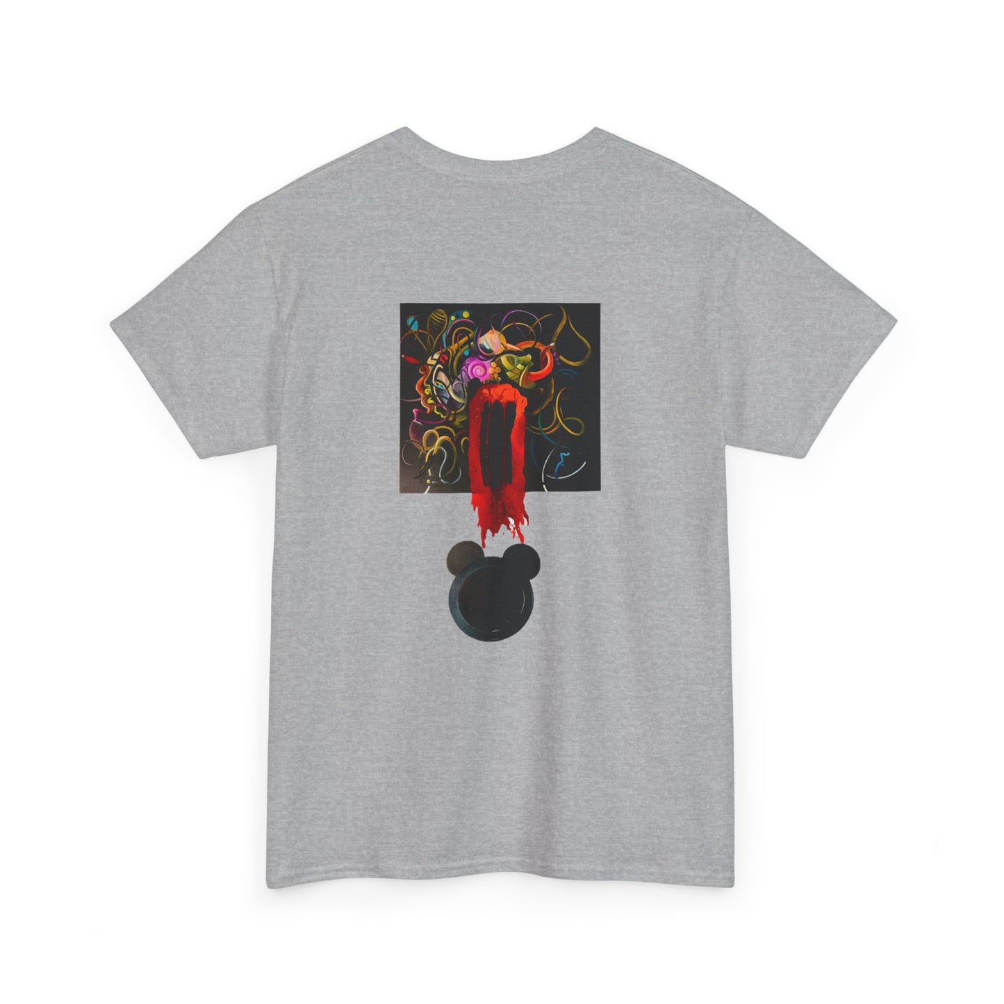 Graphic Tee — Abstract Floral Skull Back Print