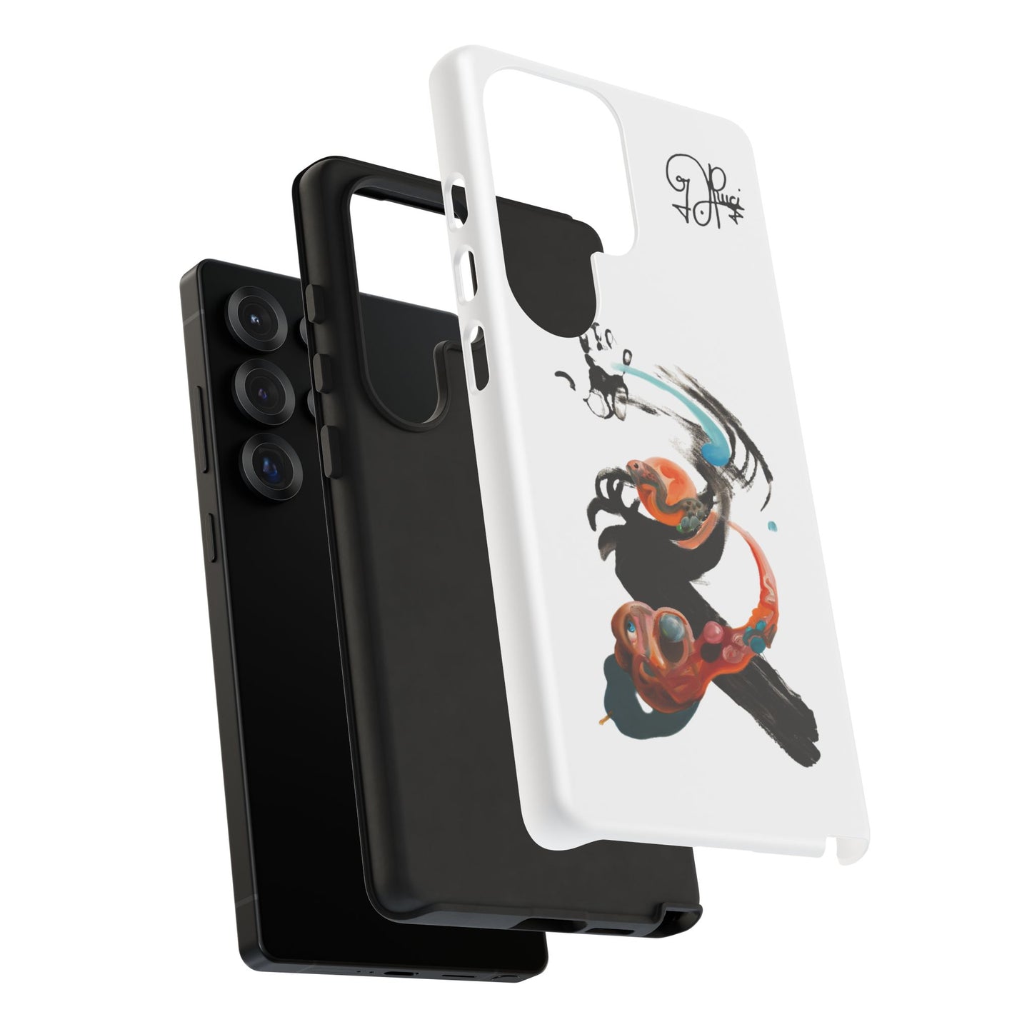 Artistic Abstract Phone Case — Colorful Ink Brushstroke Design