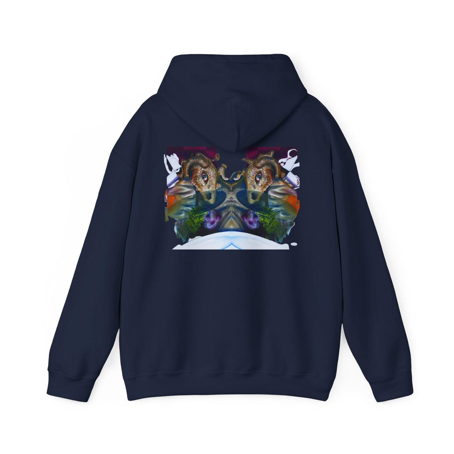 AMRU Mirror Wolves Hoodie — Symmetrical Wildlife Art Pullover