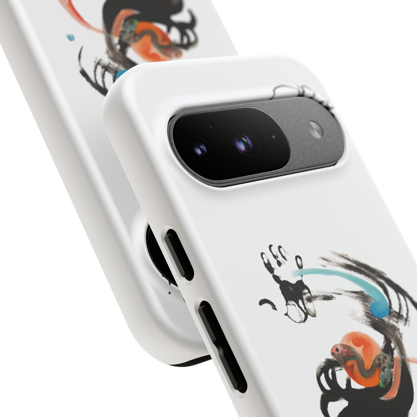 Artistic Abstract Phone Case — Colorful Ink Brushstroke Design