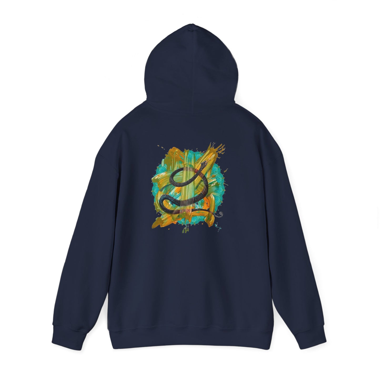 AMRU Artistic Snake Hoodie — Watercolor Serpent Graphic Pullover