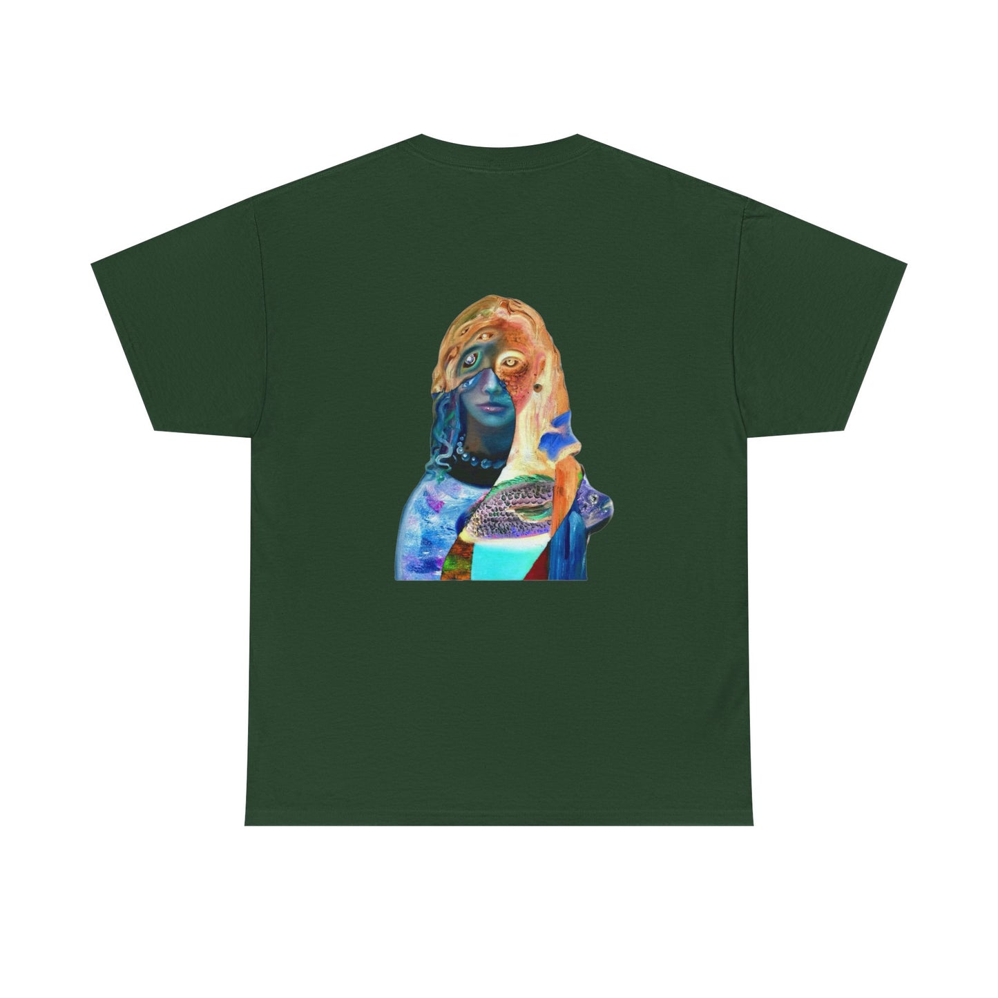 Graphic Tee — Surreal Cosmic Portrait Back Print