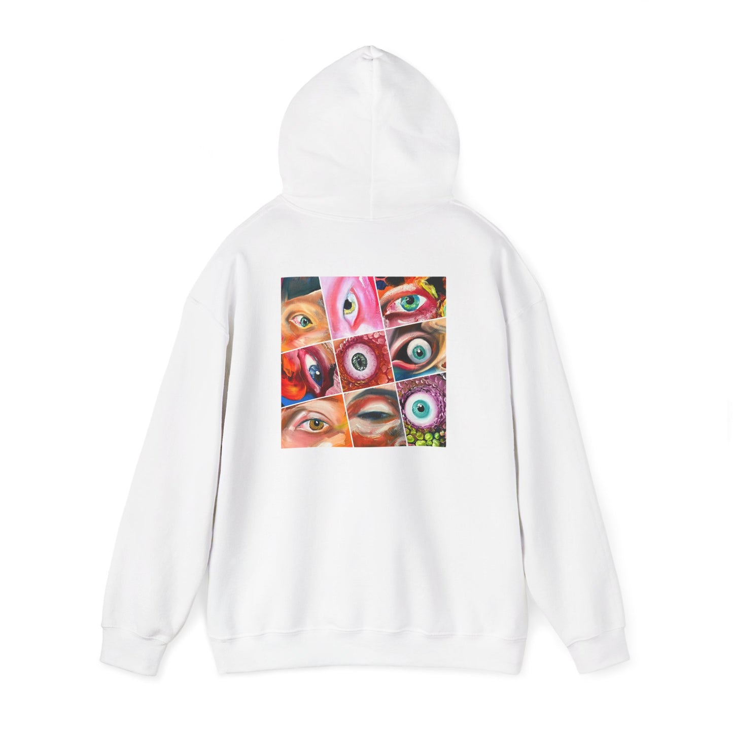 AMRU Eyes Collage Hoodie — Artistic Colorful Eye Graphic Hooded Sweatshirt