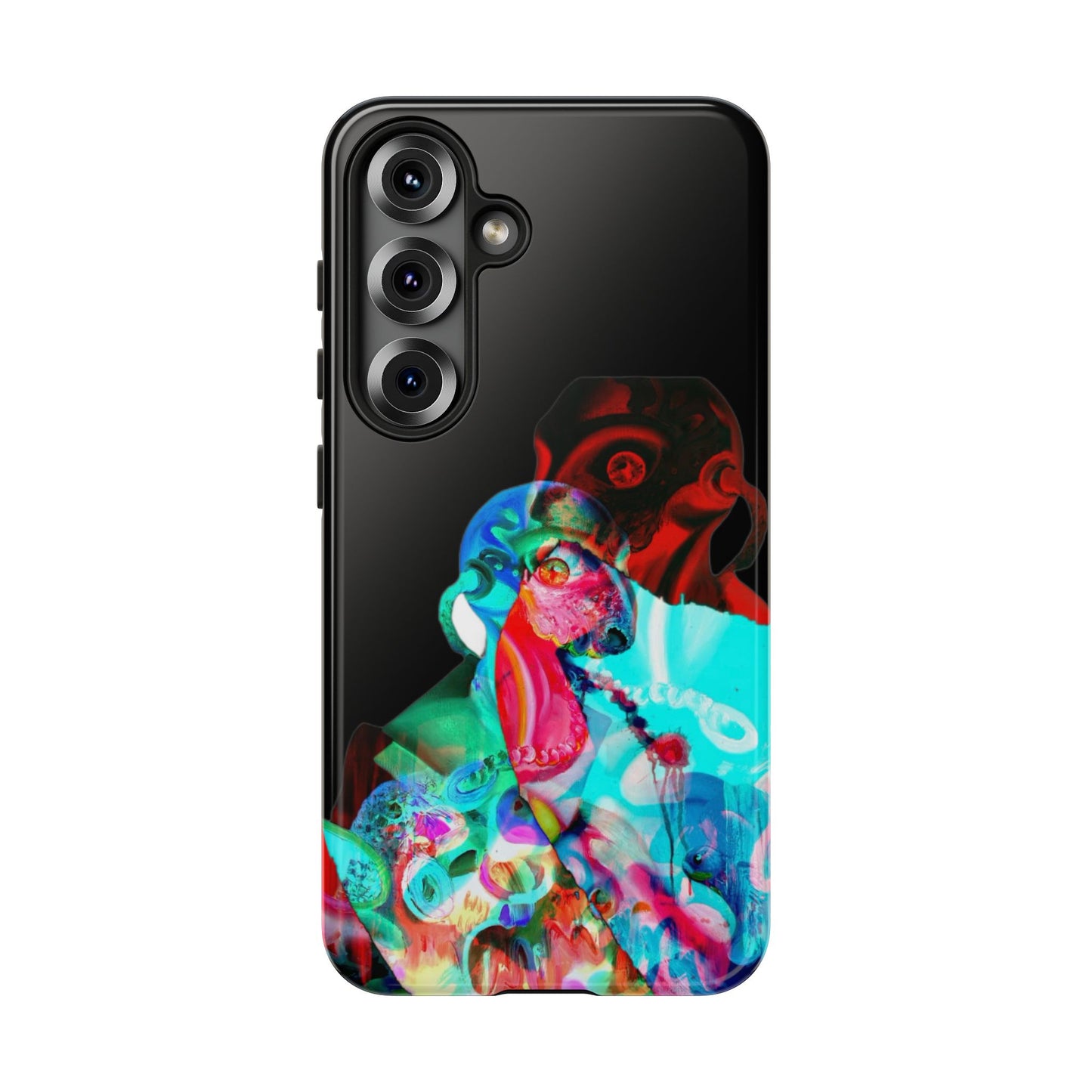 Protective Phone Case — Trippy Neon Abstract Skull Design