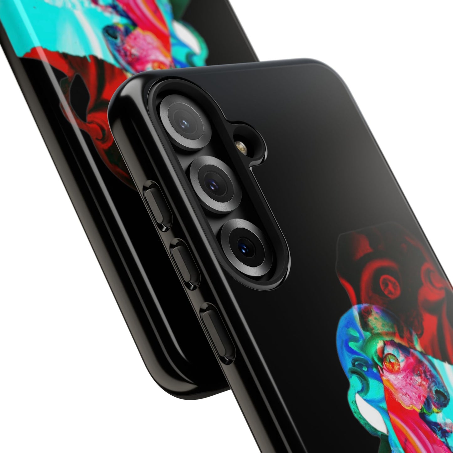 Protective Phone Case — Trippy Neon Abstract Skull Design