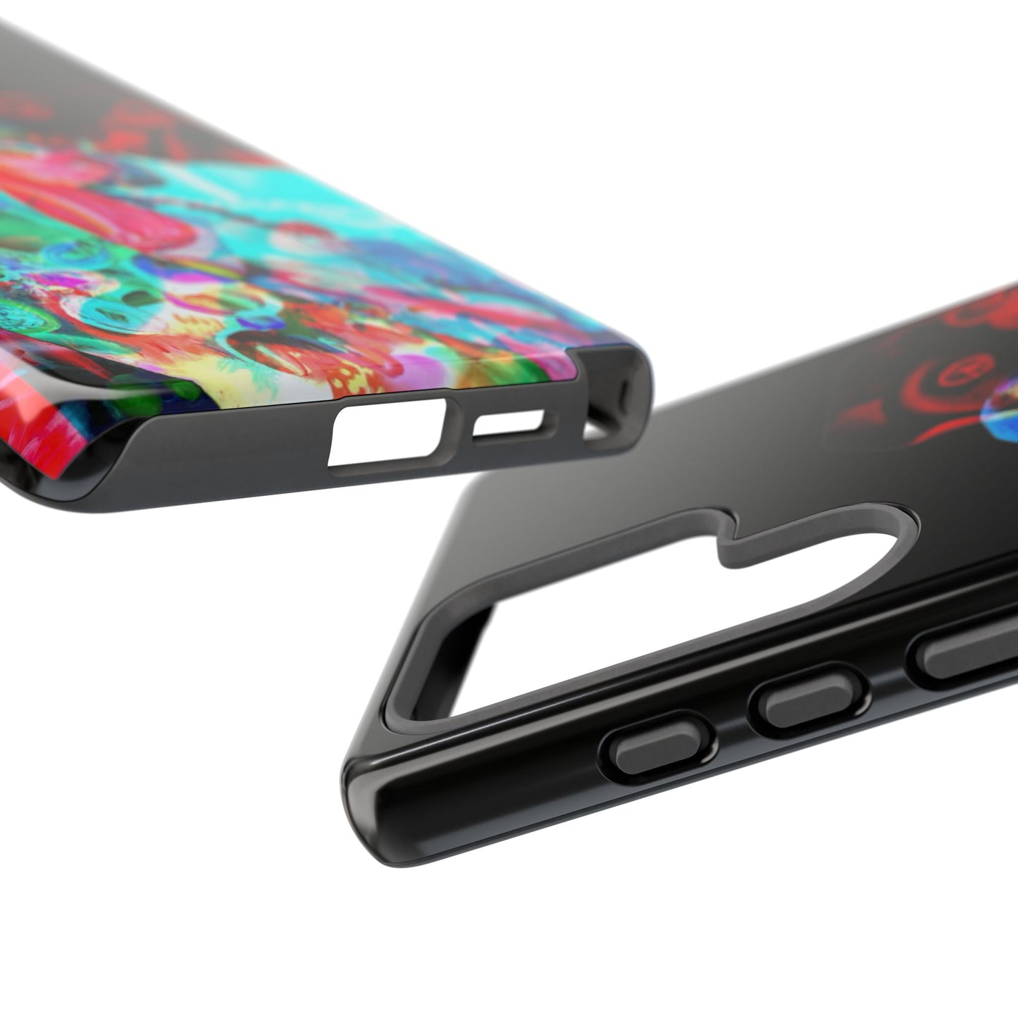 Protective Phone Case — Trippy Neon Abstract Skull Design