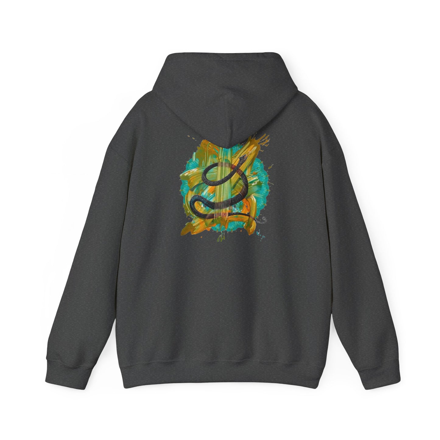 AMRU Artistic Snake Hoodie — Watercolor Serpent Graphic Pullover