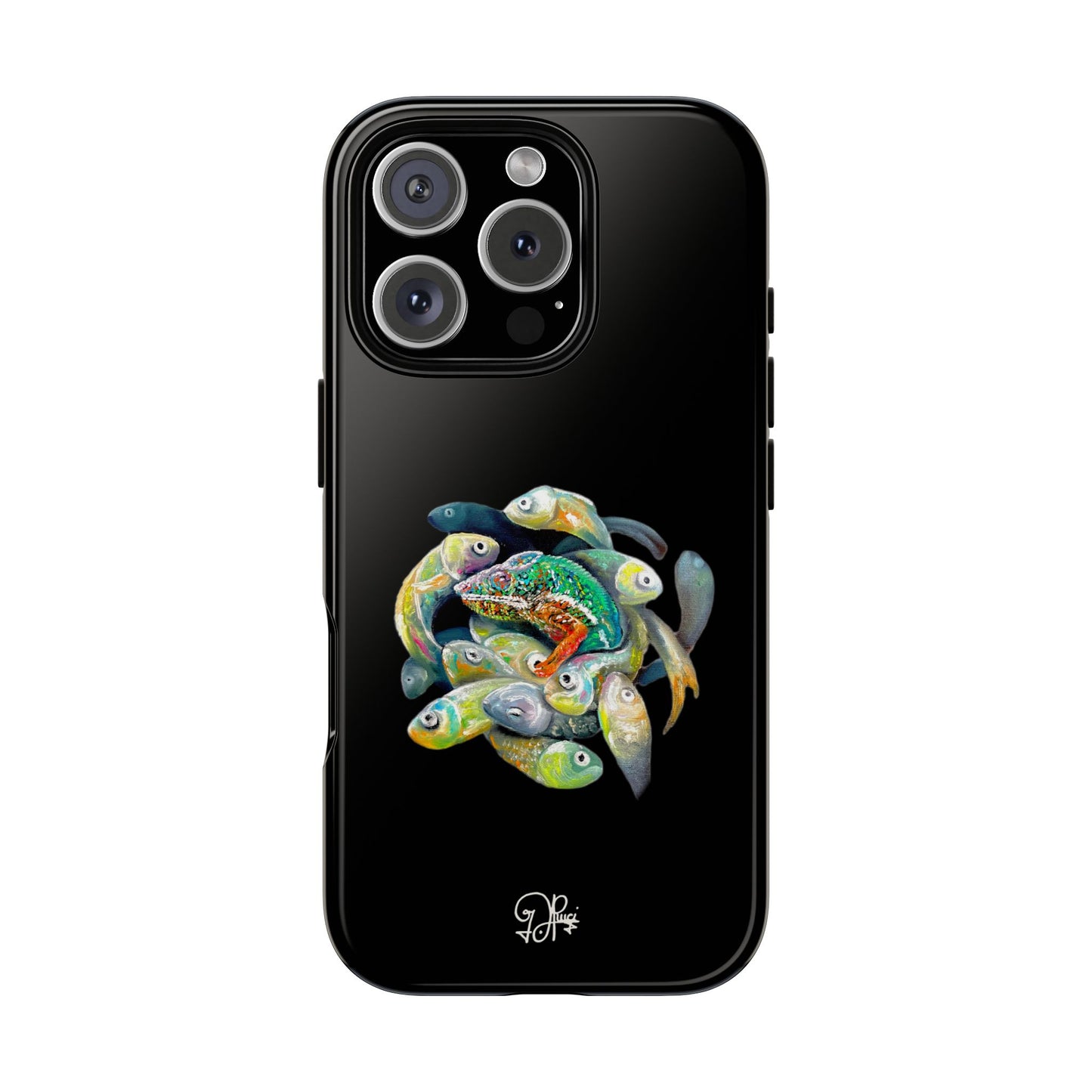 Koi Circle Tough Phone Case — Colorful Fish Art Protective iPhone Cover