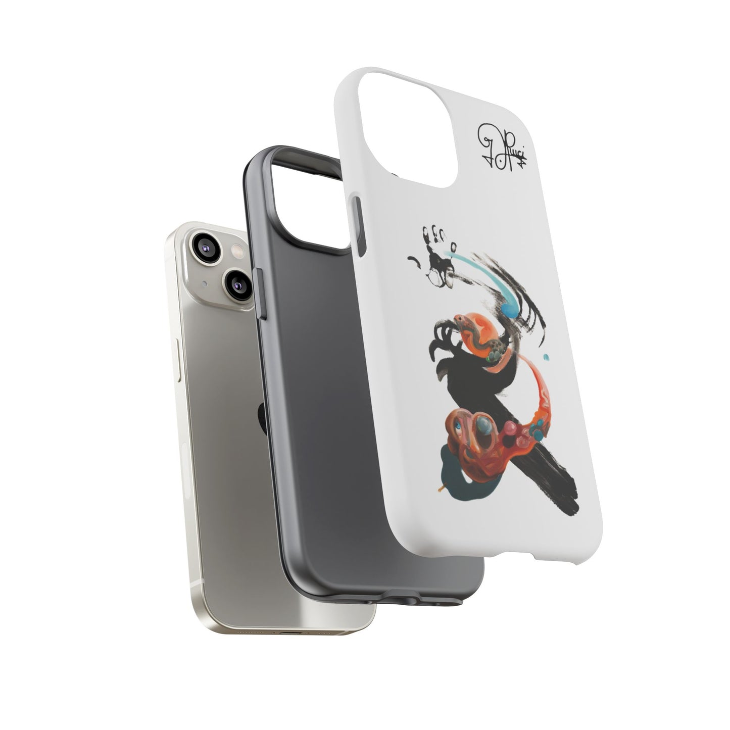 Artistic Abstract Phone Case — Colorful Ink Brushstroke Design