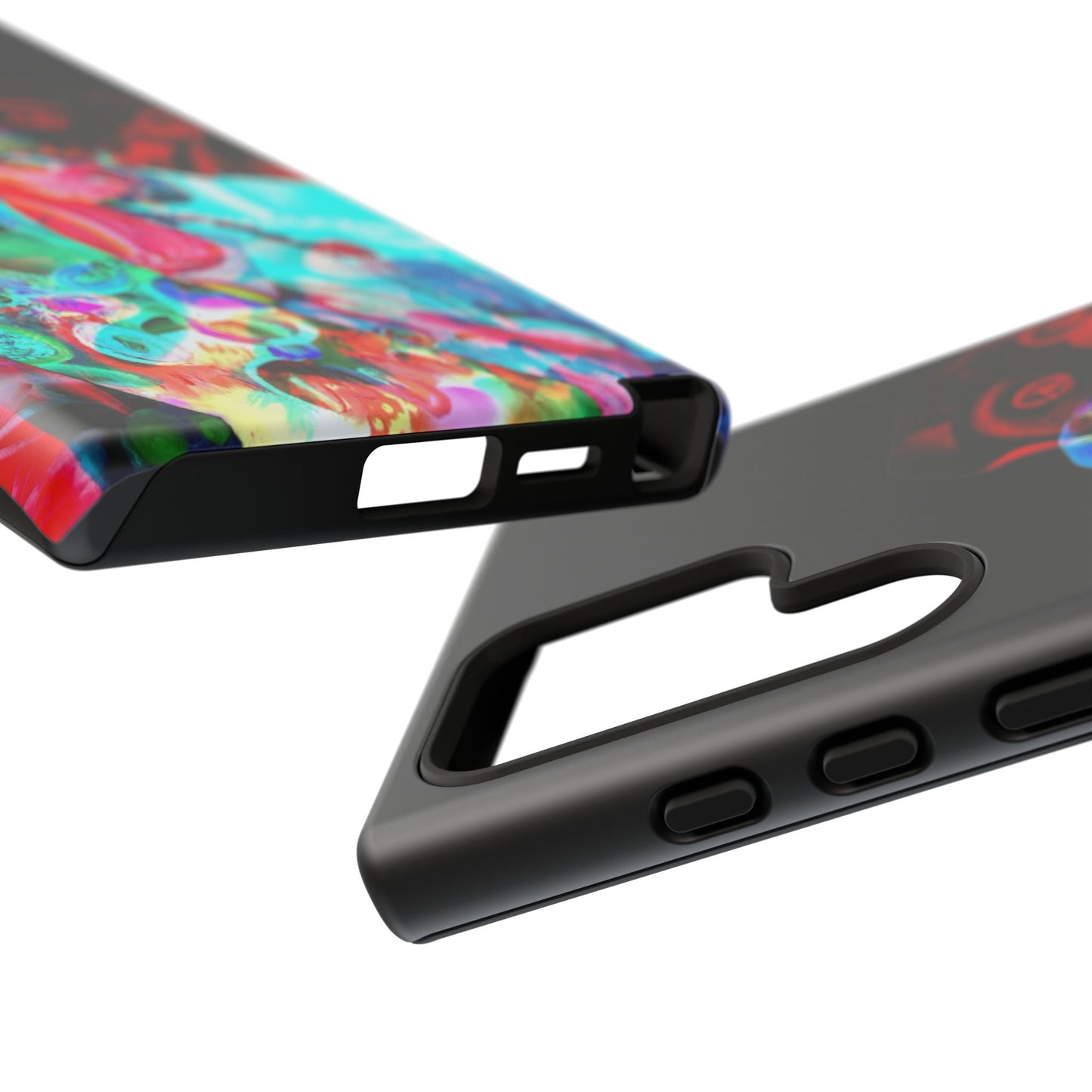 Protective Phone Case — Trippy Neon Abstract Skull Design