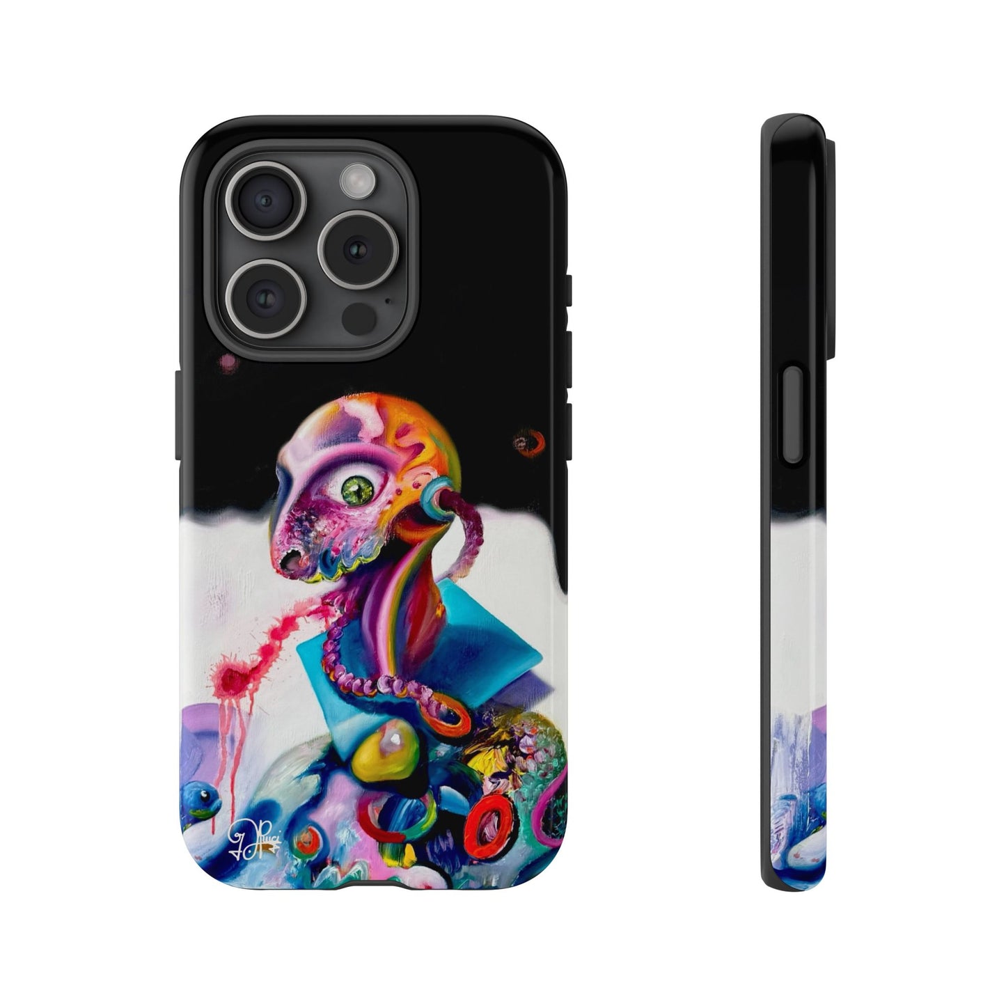 Phone Case - Vivid Blues and Multi-Eyed Vision Artwork Design