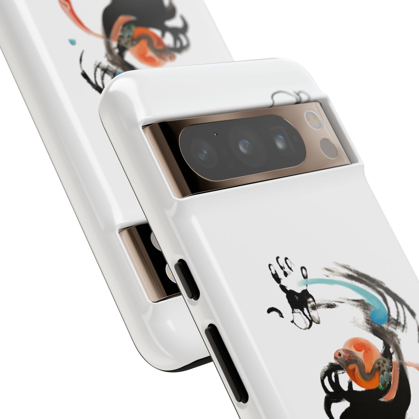 Artistic Abstract Phone Case — Colorful Ink Brushstroke Design